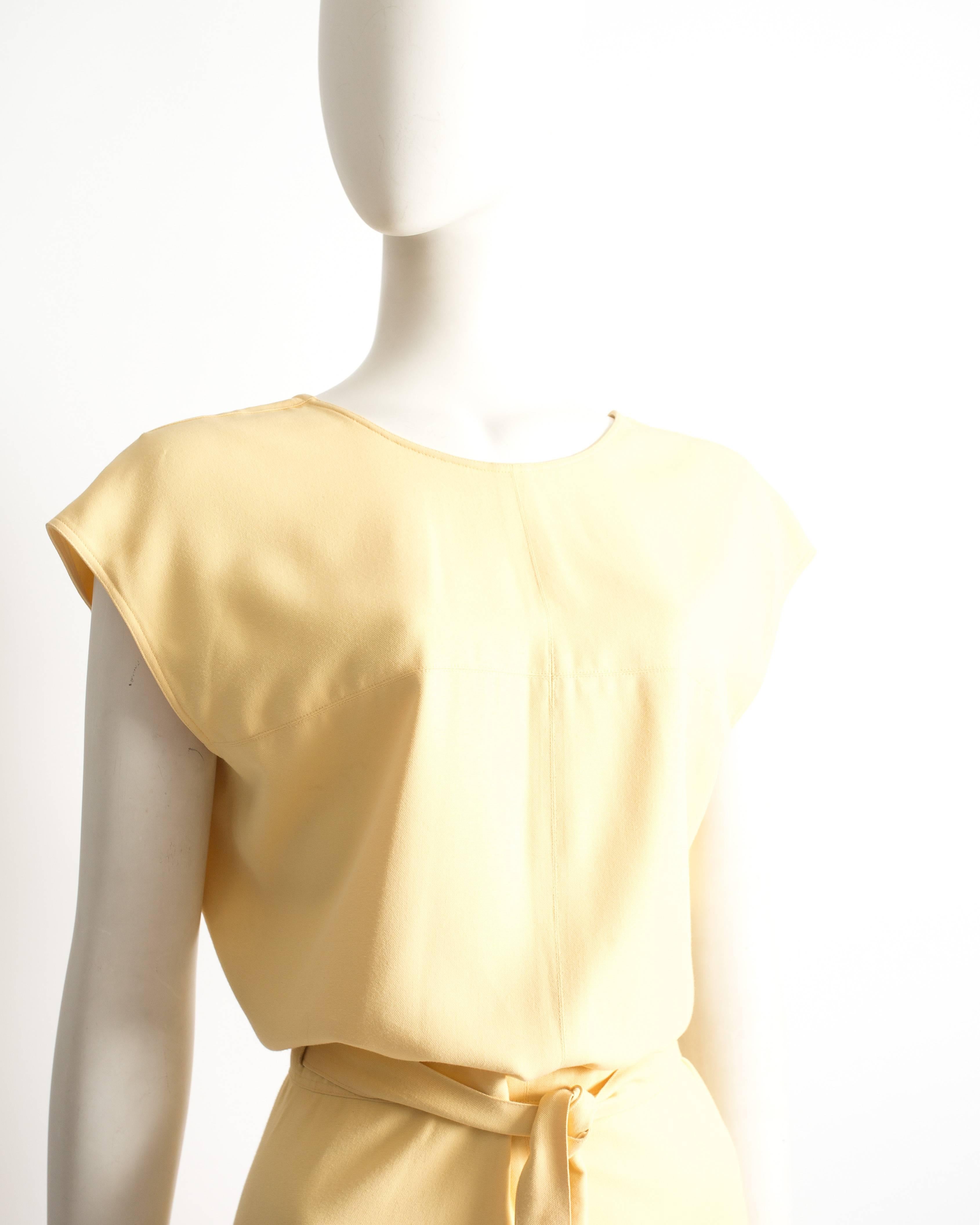 Alaia yellow cotton summer wrap dress, SS 1990 In Excellent Condition In London, GB