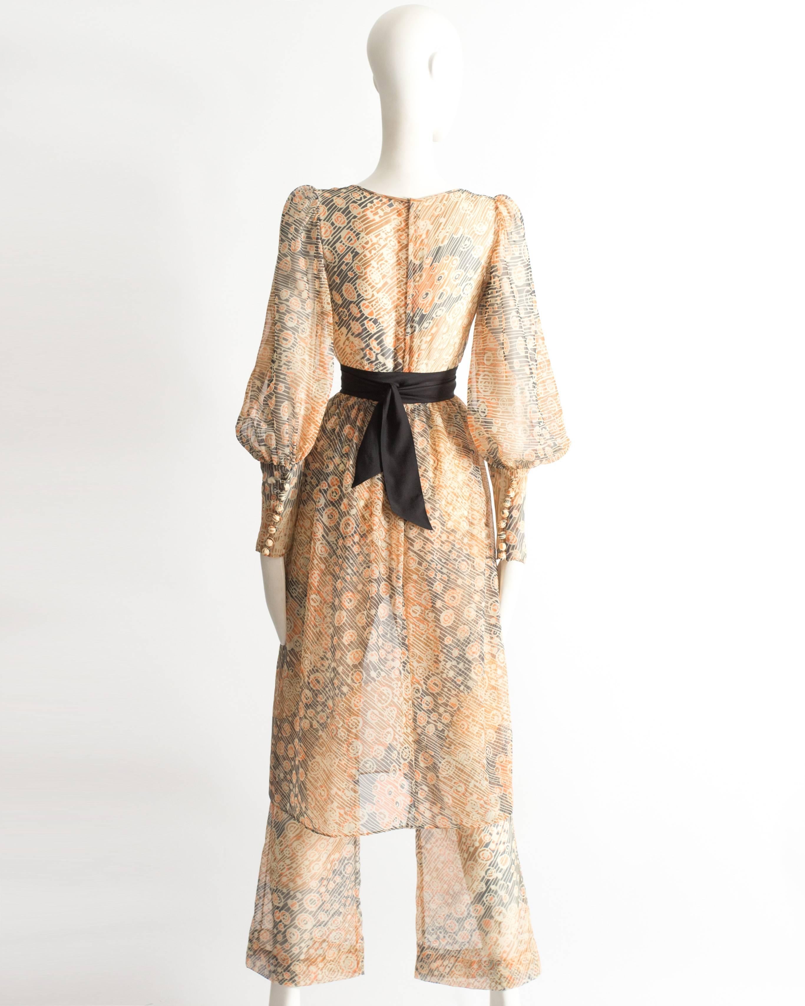 Jean Varon voile summer dress and pants ensemble, circa 1971 2