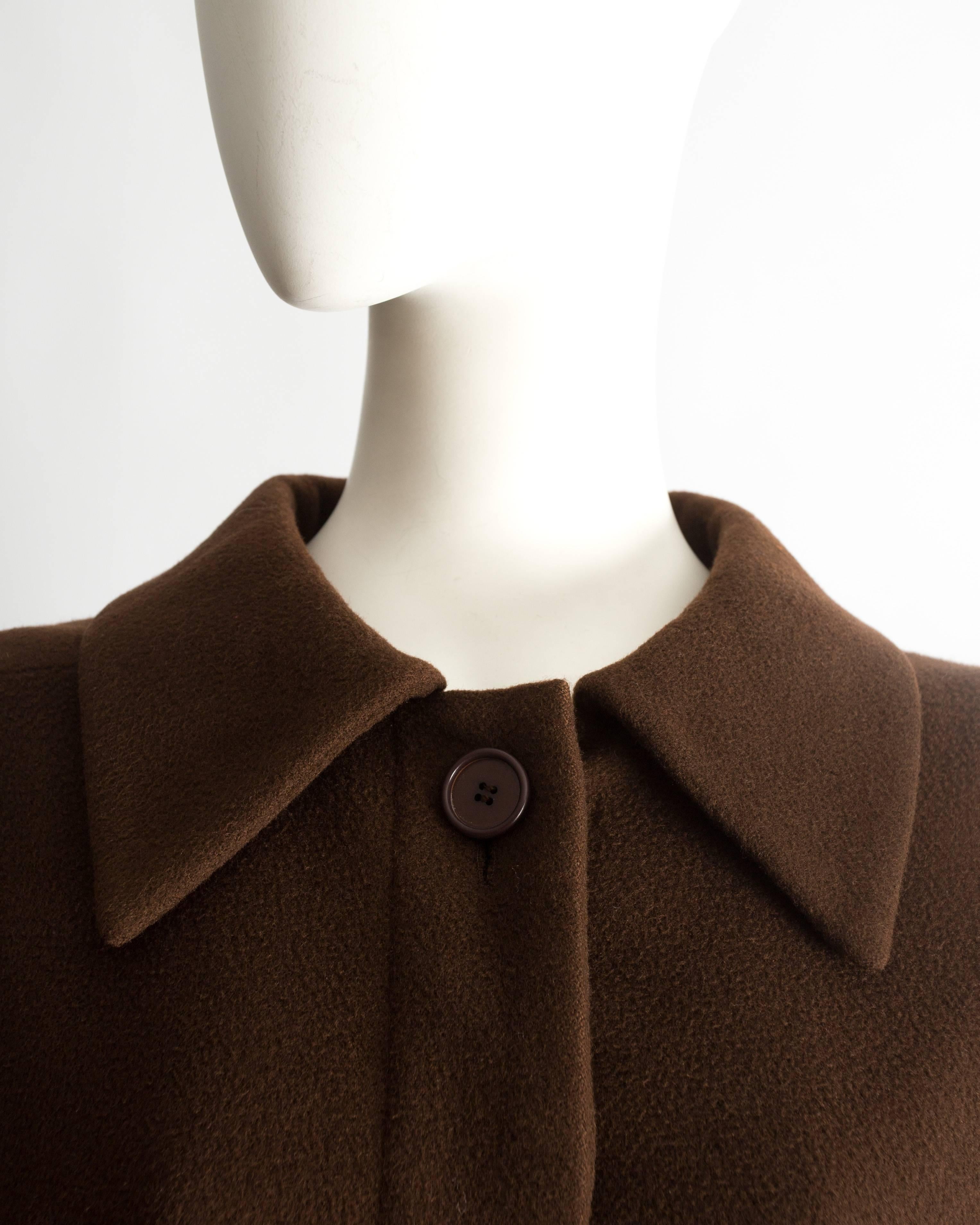 Christian Dior Haute Couture brown cashmere wool jacket, AW 1988 In Good Condition In London, GB
