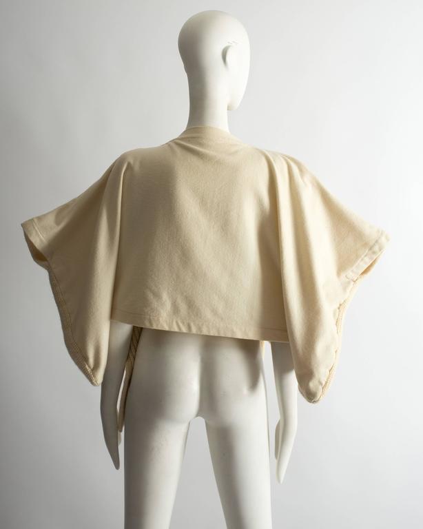 Tricot Comme des Garcons spring 1996 cream satin fleece collar batwing shirt