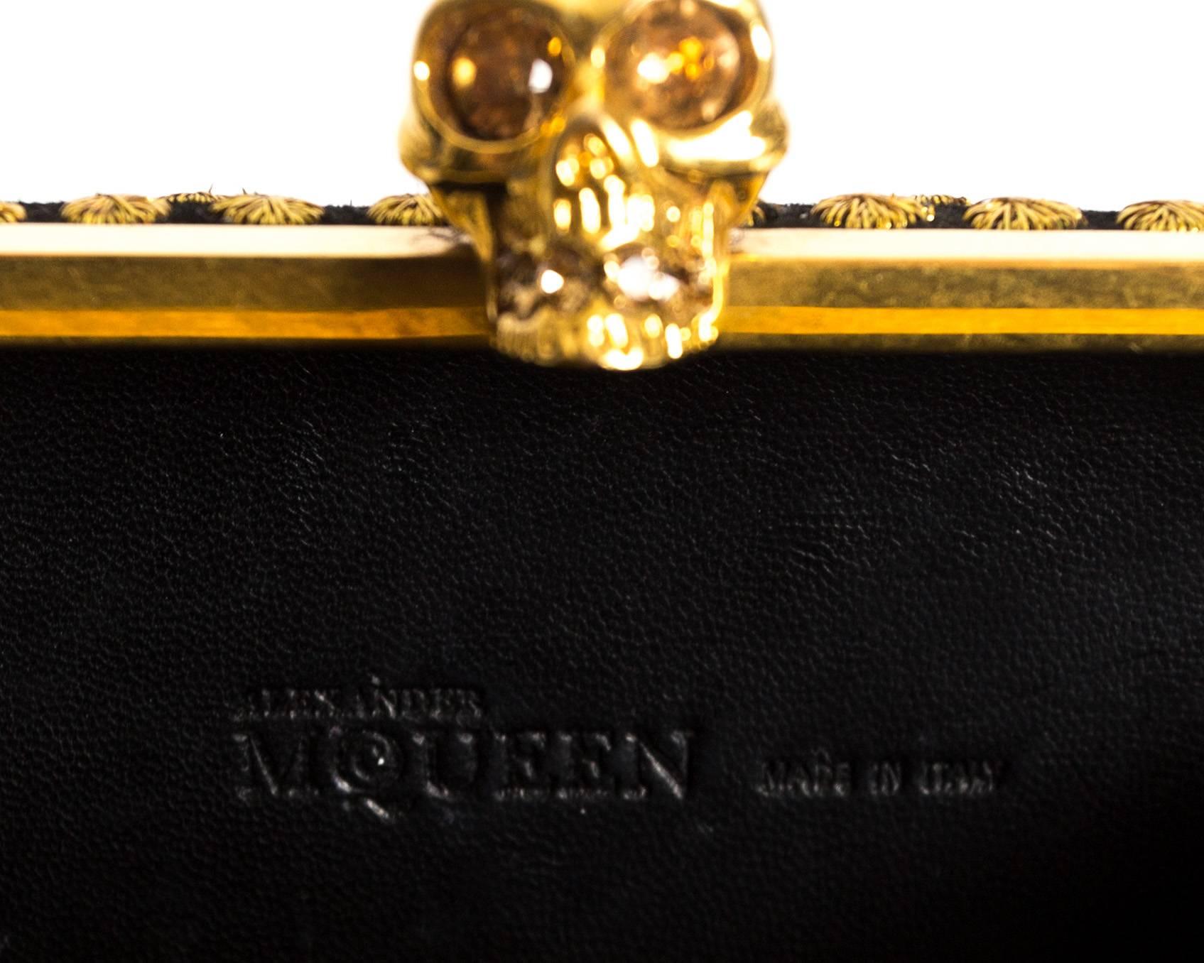 Alexander McQueen hard case embroidered skull evening clutch 3