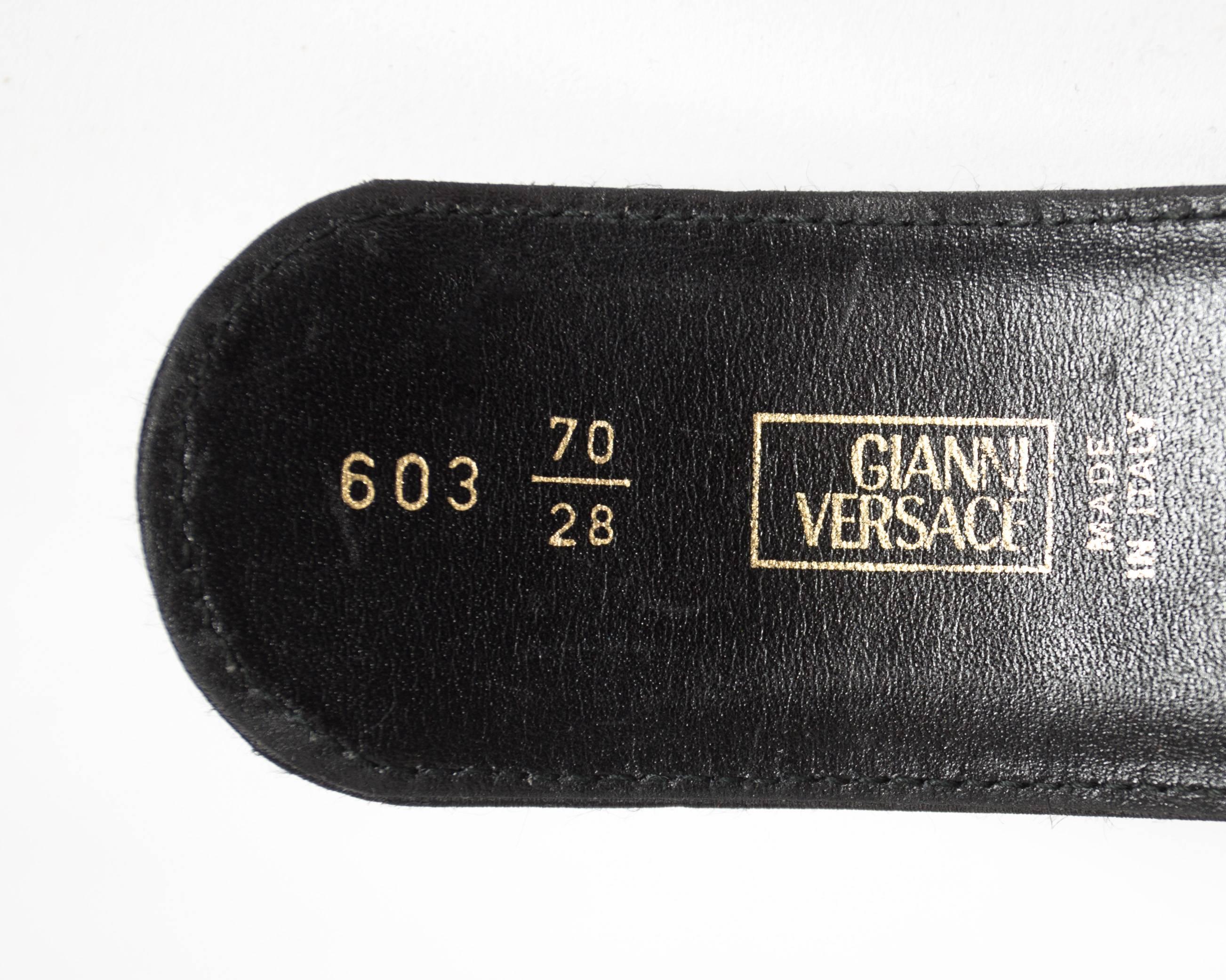 Women's Gianni Versace black and gold Medusa belt, circa 1990s