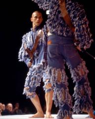 Vivienne Westwood Mens 'Cut, Slash and Pull' denim suit, ss 1991