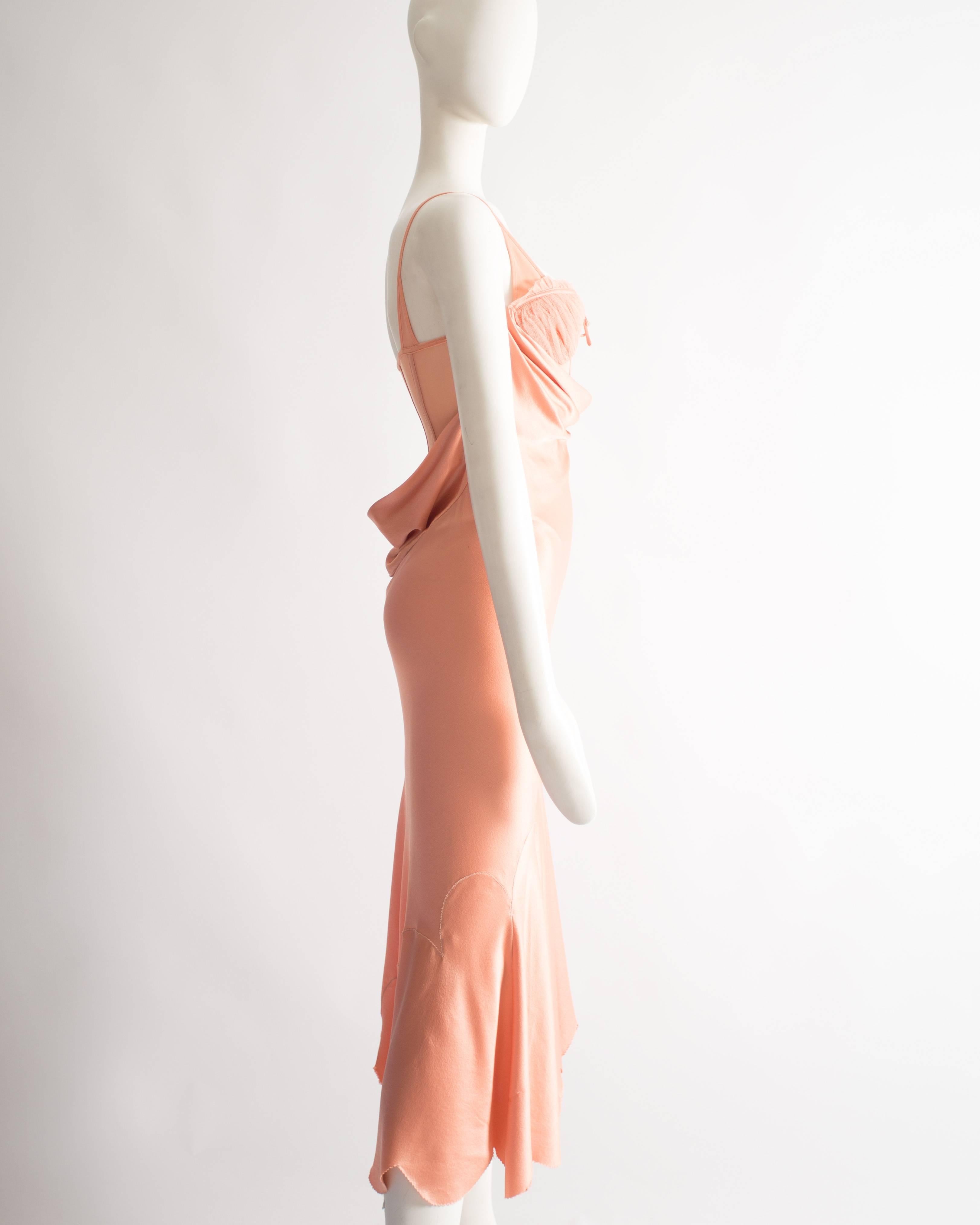 Women's Alexander McQueen bias cut silk lingerie evening dress, Spring-Summer 2004