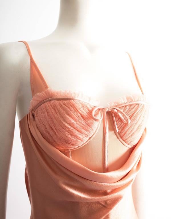 Alexander McQueen bias cut silk lingerie evening dress, Spring-Summer 2004 In Good Condition In London, GB