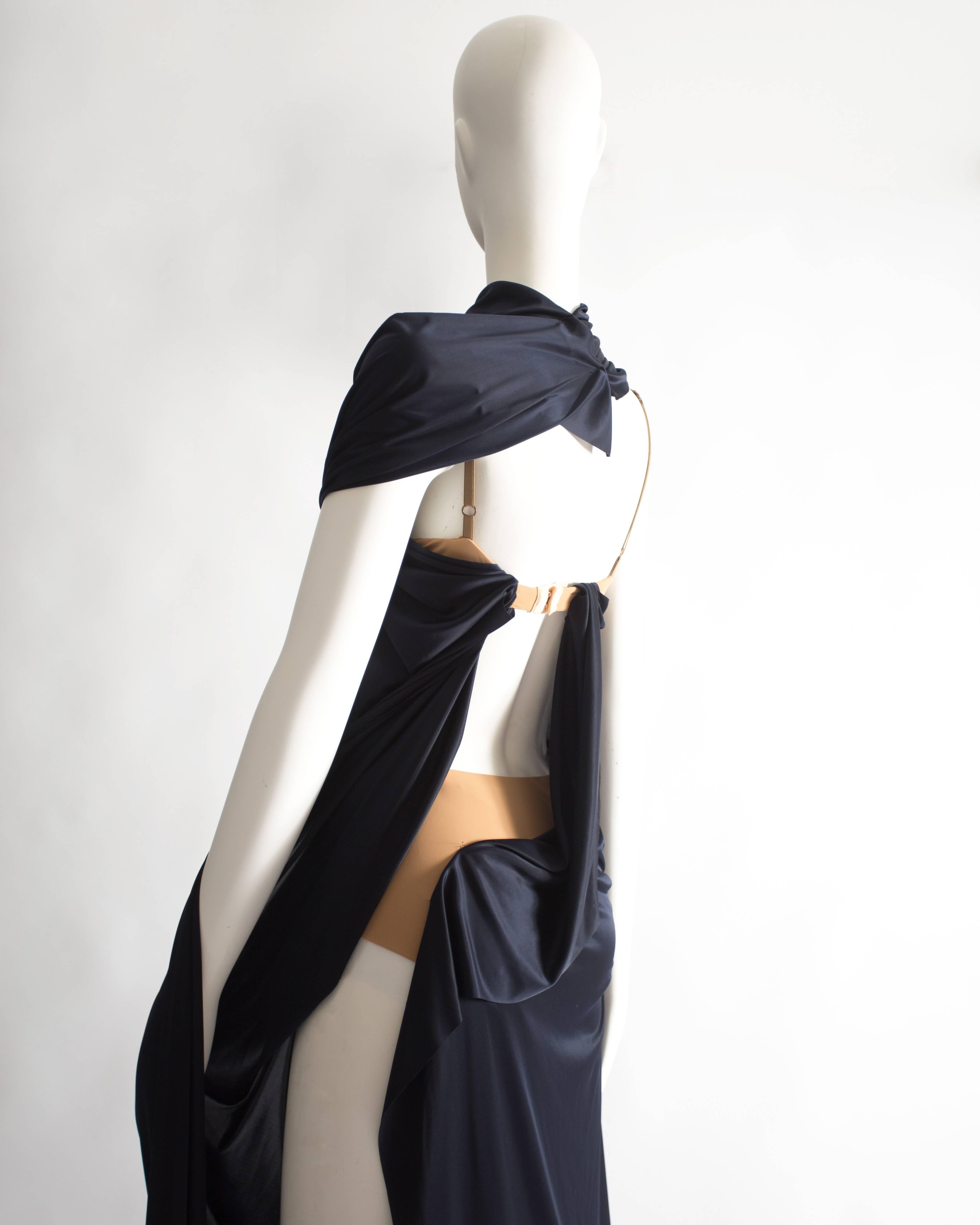 Margiela midnight blue draped evening dress, Spring-Summer 2012 2