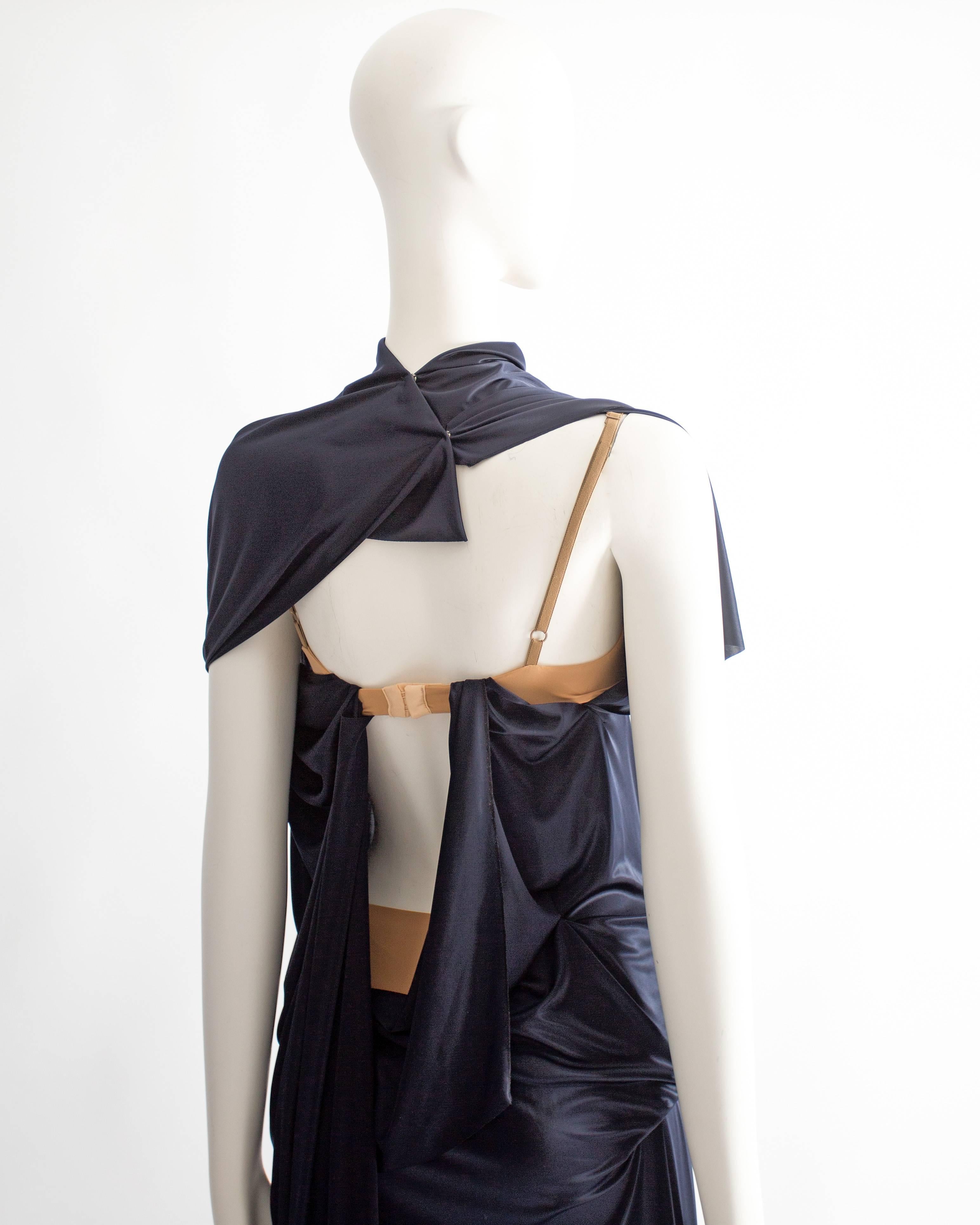 Margiela midnight blue draped evening dress, Spring-Summer 2012 4