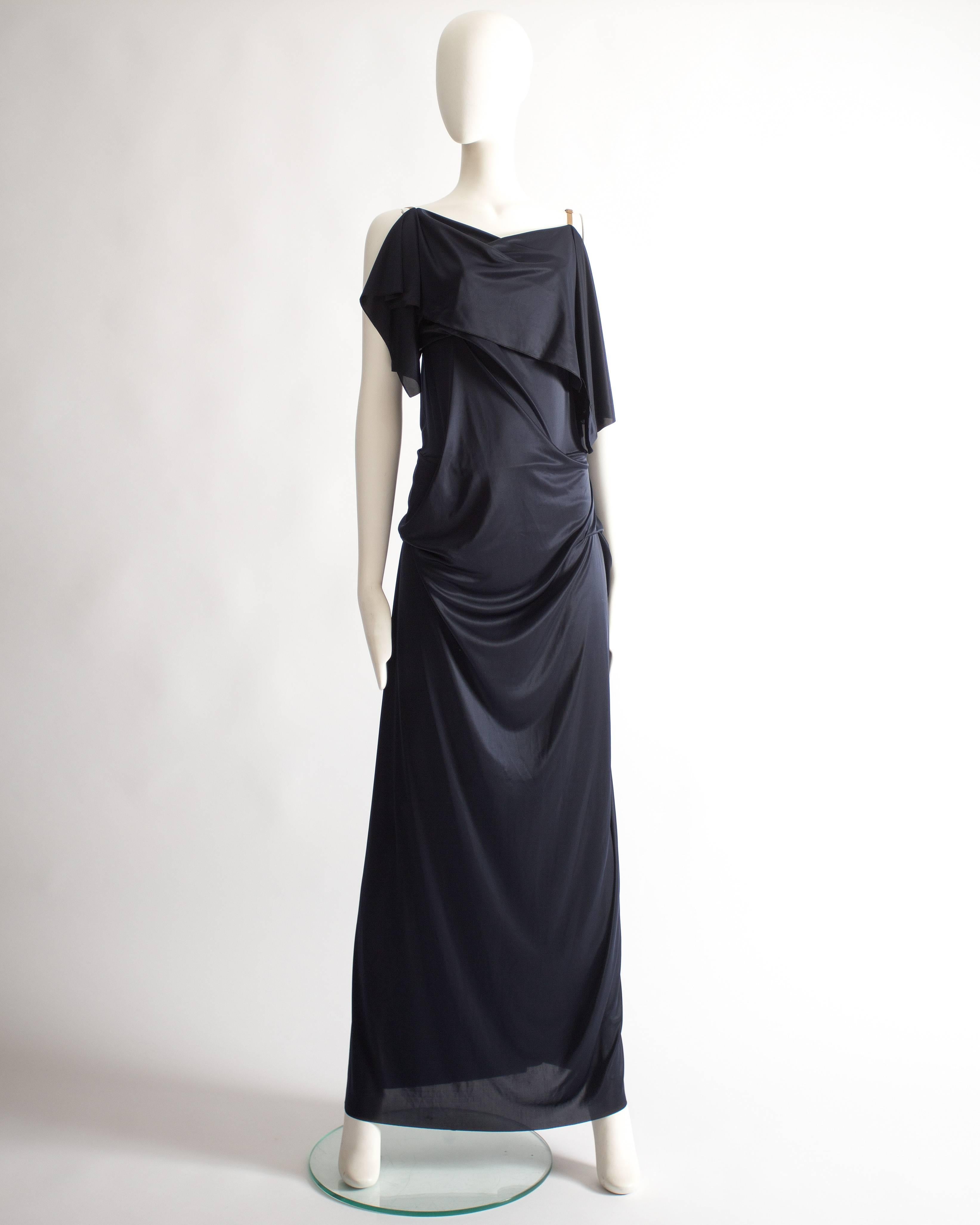 Margiela midnight blue draped evening dress, Spring-Summer 2012 In Excellent Condition In London, GB