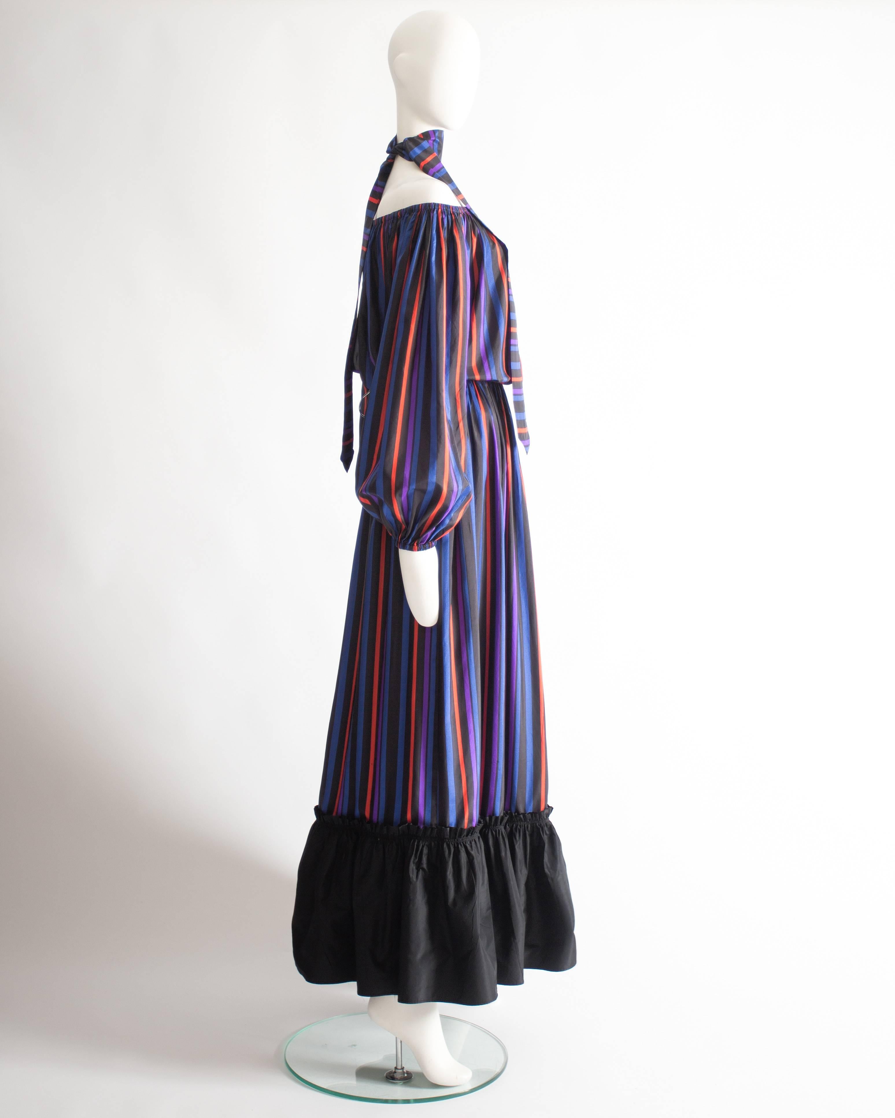 Women's Lanvin Haute Couture silk taffeta off-the-shoulder evening dress, circa 1976