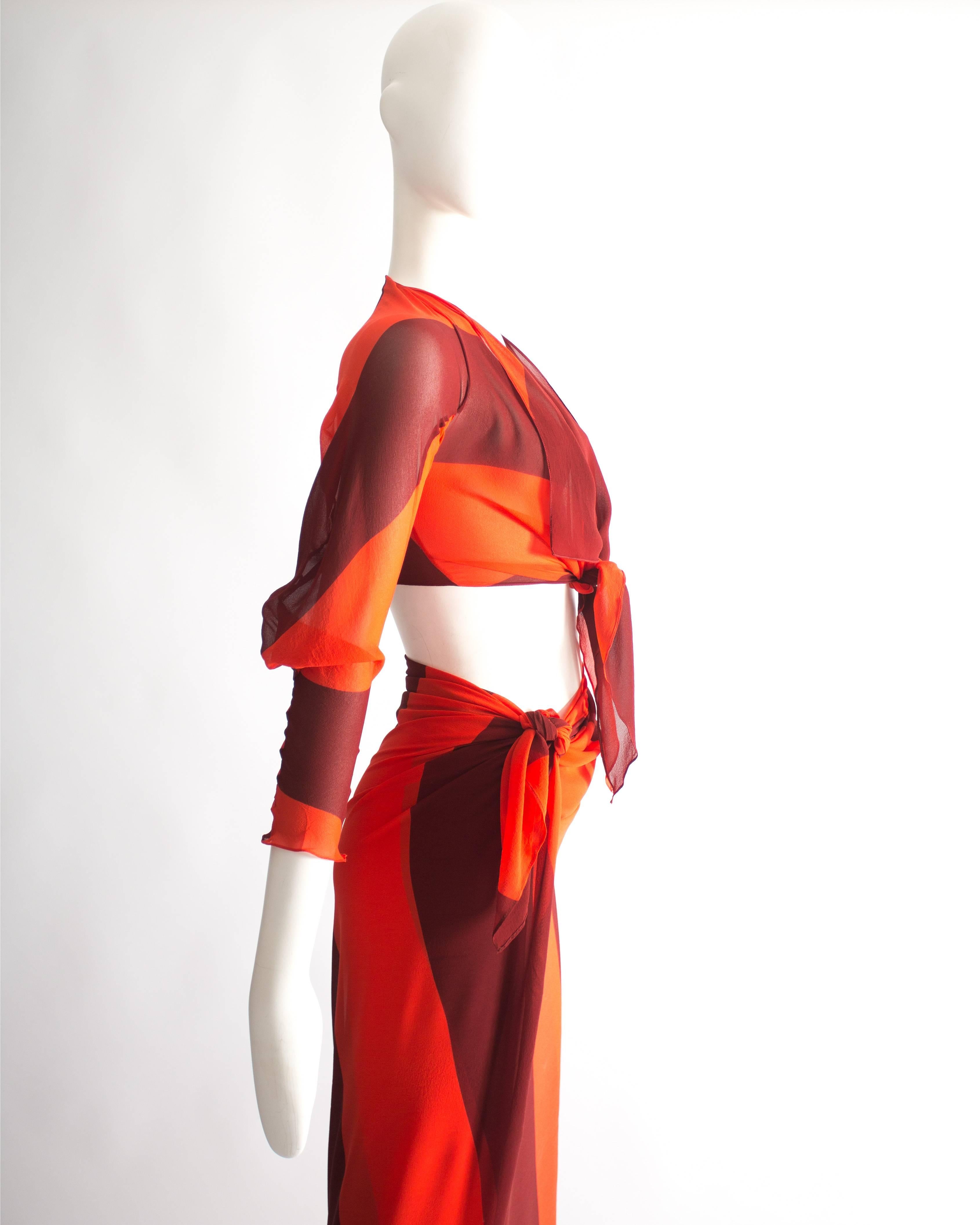 Women's Vivienne Westwood silk chiffon sarong ensemble, Spring-Summer 1998