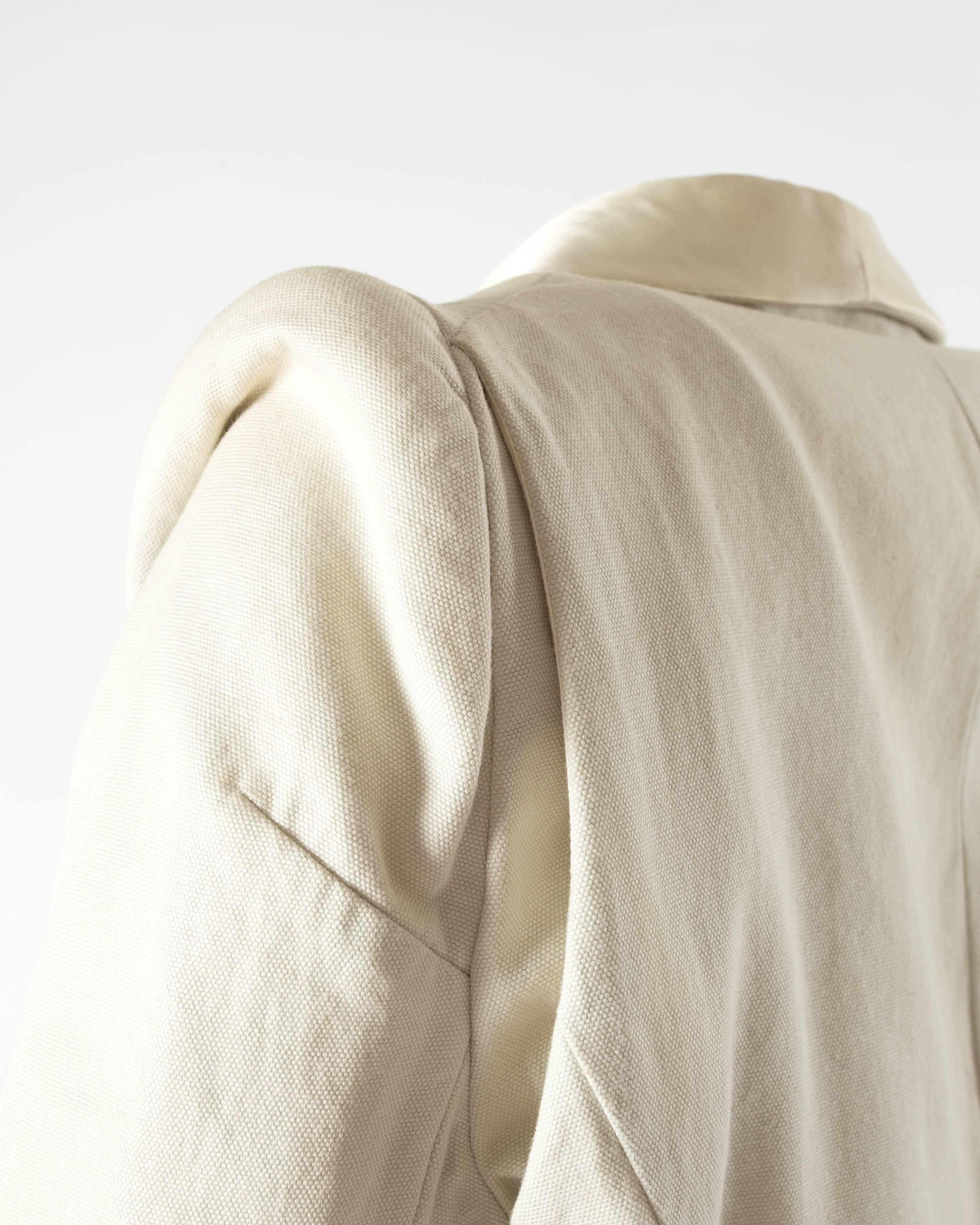 Margiela Spring-Summer 1993 ivory cotton canvas jacket In Good Condition In London, GB