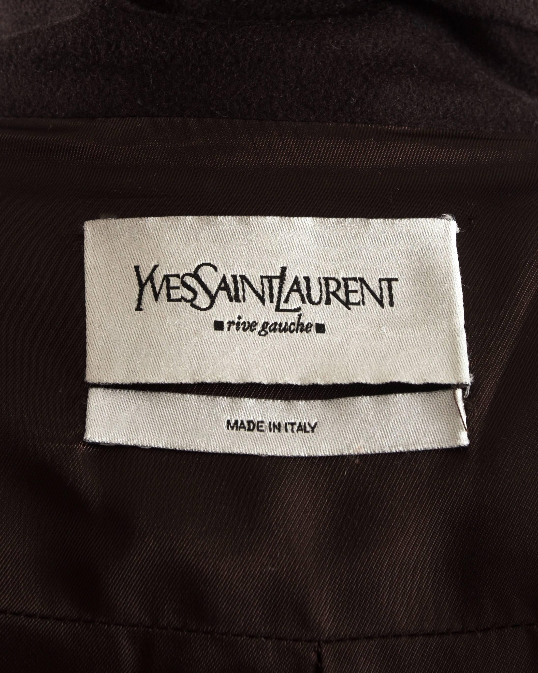 Yves Saint Laurent by Tom Ford autumn-winter 2001 brown wool military coat 3