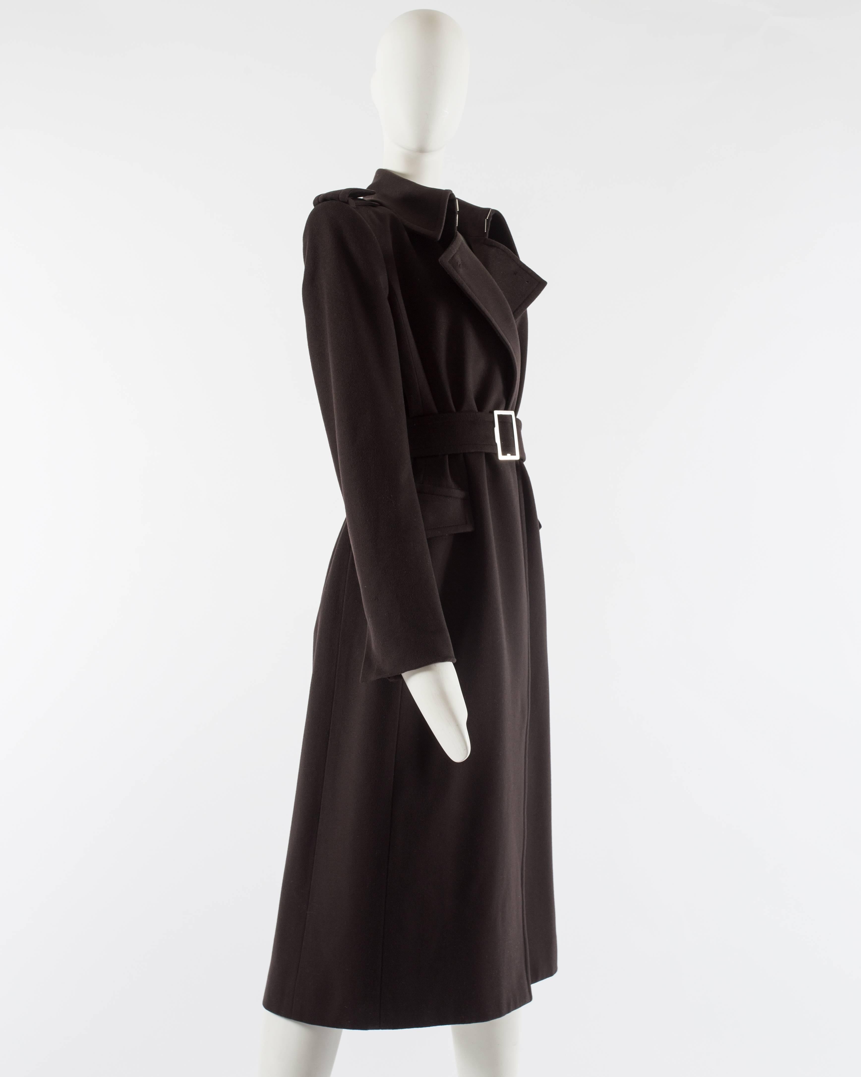 Women's Yves Saint Laurent by Tom Ford autumn-winter 2001 brown wool military coat