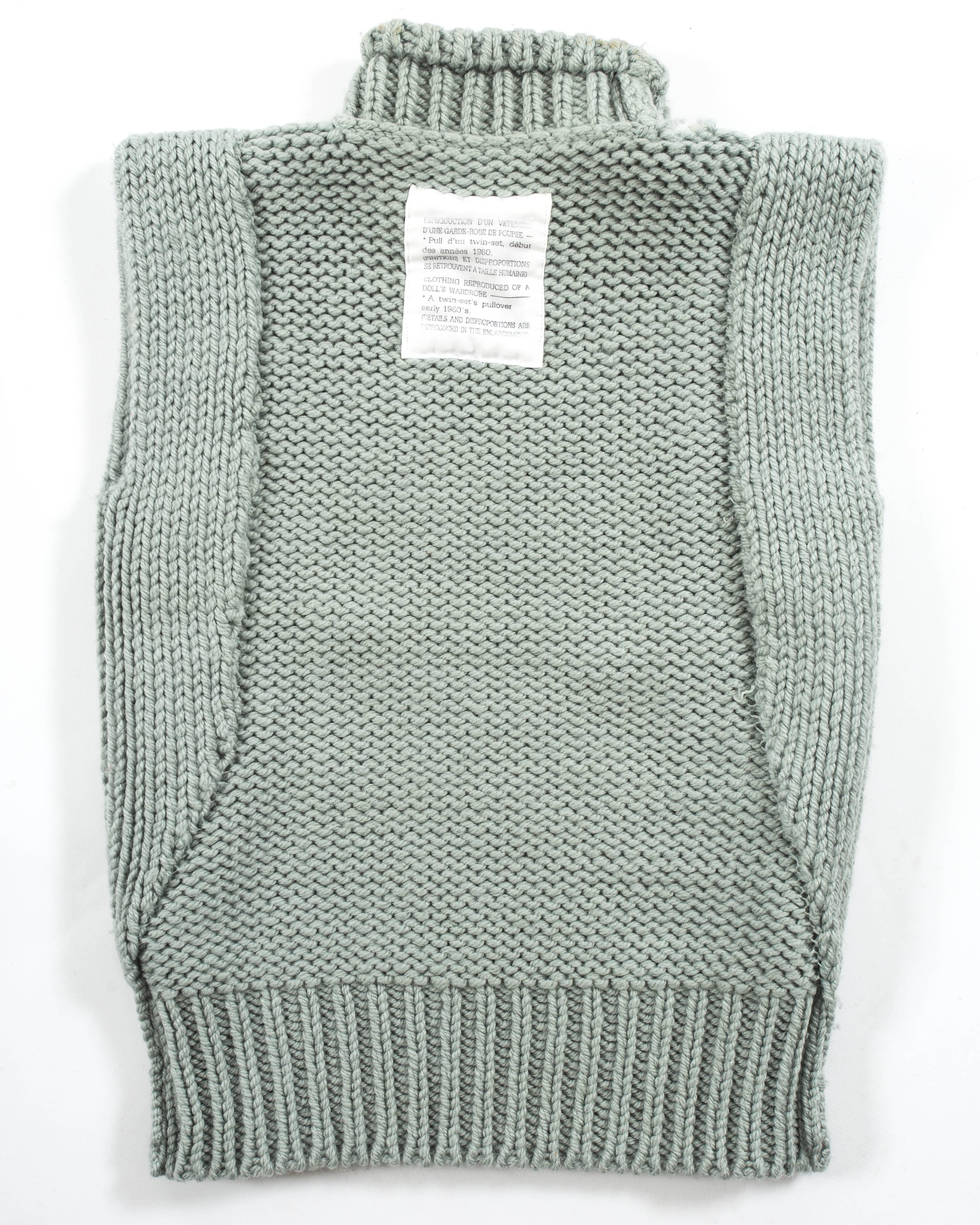Gray Margiela Autumn-Winter 1994 reproduction of a doll's sweater vest