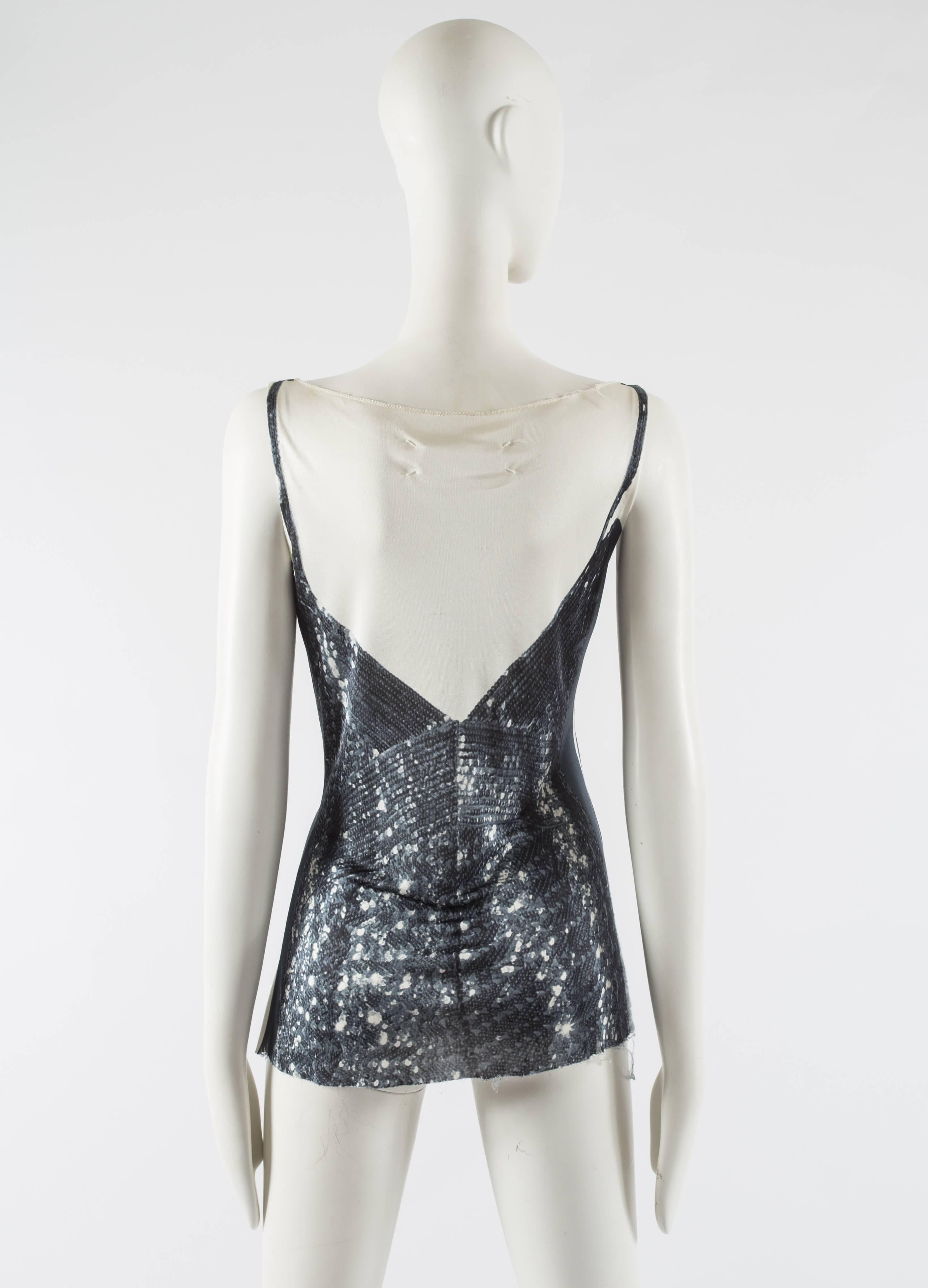 Gray Maison Martin Margiela Spring-Summer 1996 jersey vest with digital sequin print