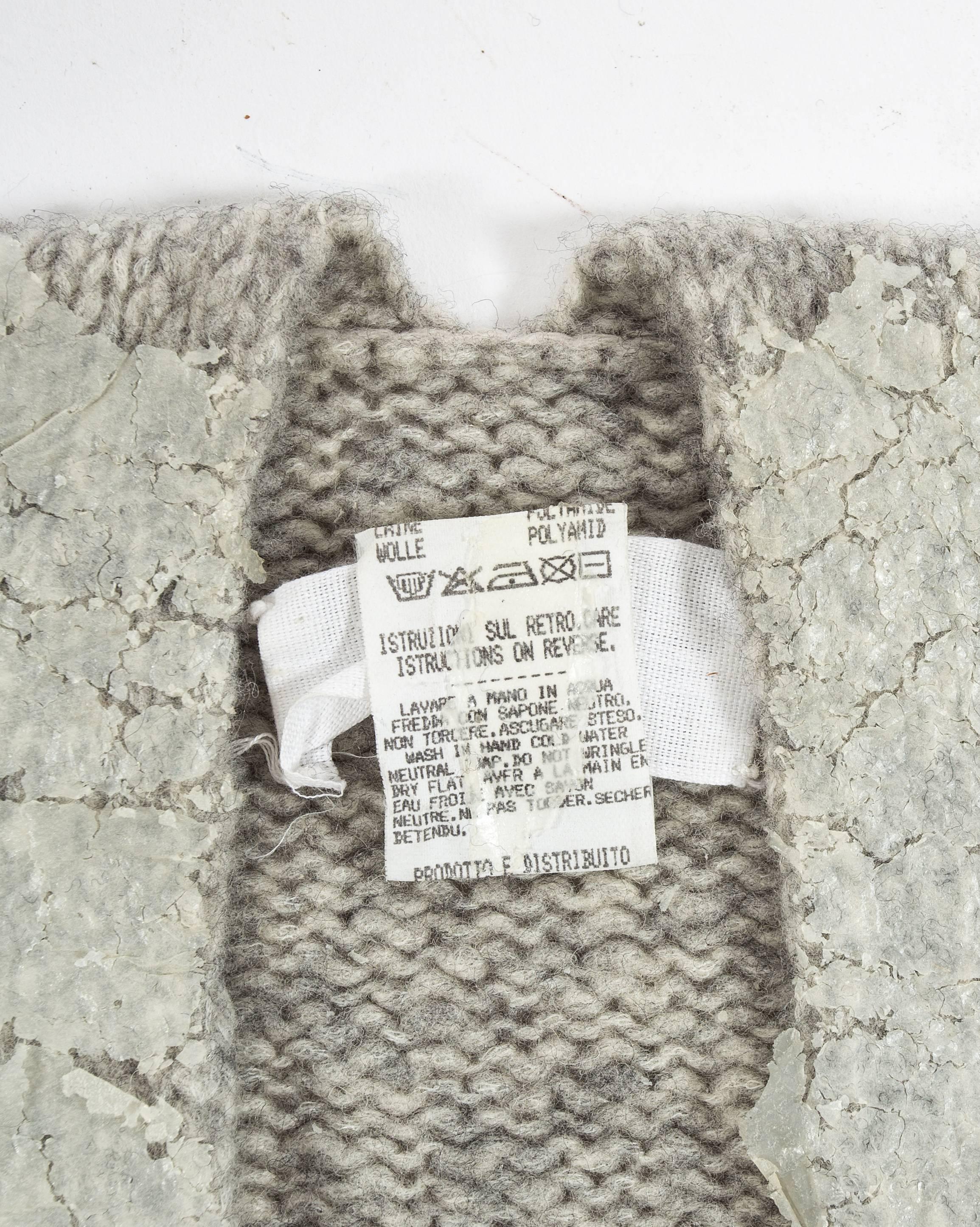 Women's or Men's Martin Margiela grey knitted wool oversized sweater, fw 1998 For Sale