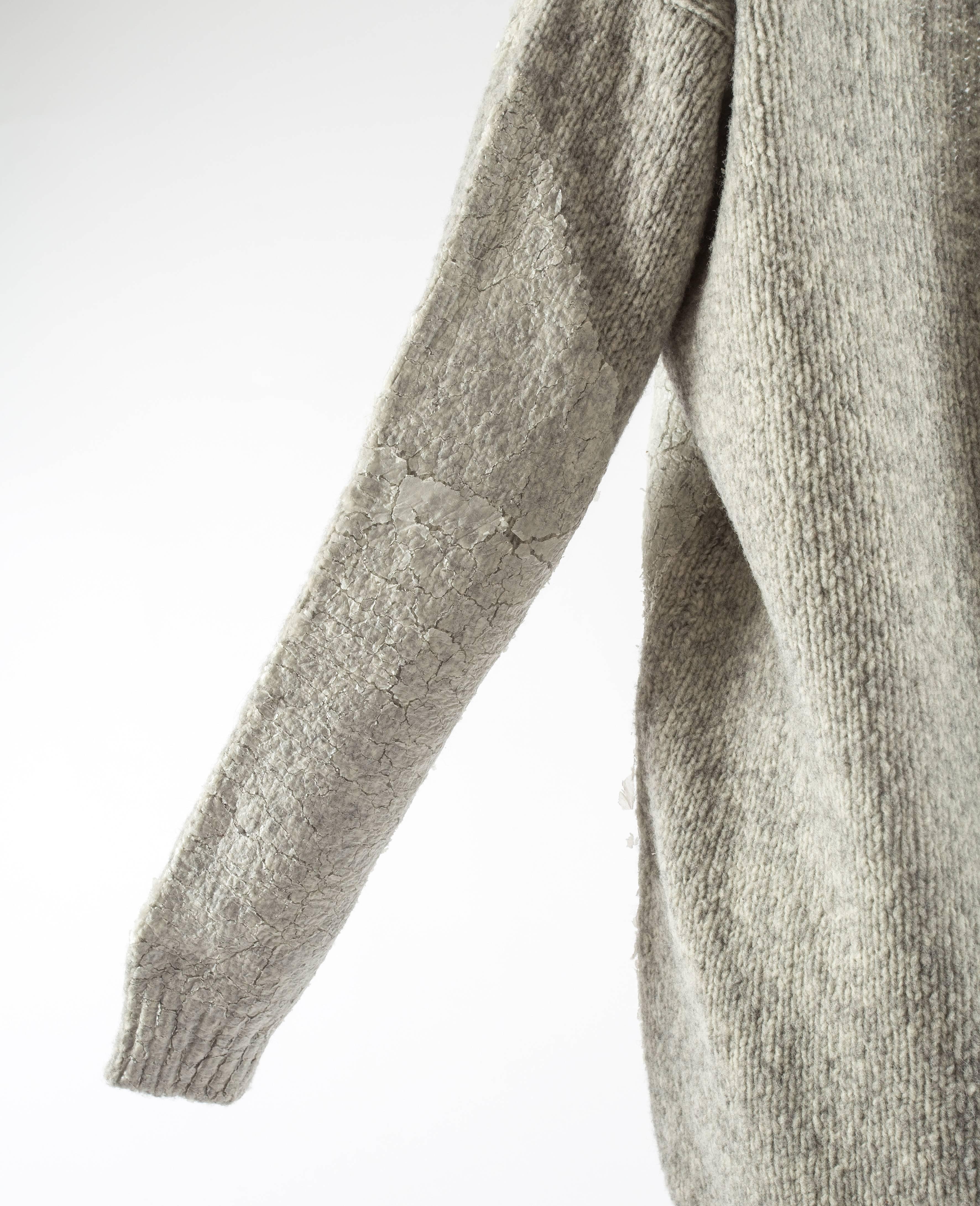 Pull surdimensionné en laine tricotée grise Martin Margiela, A/H 1998 en vente 2