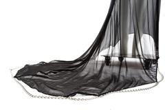 Maison Martin Margiela Spring-Summer 2010 black chiffon evening gown with chains