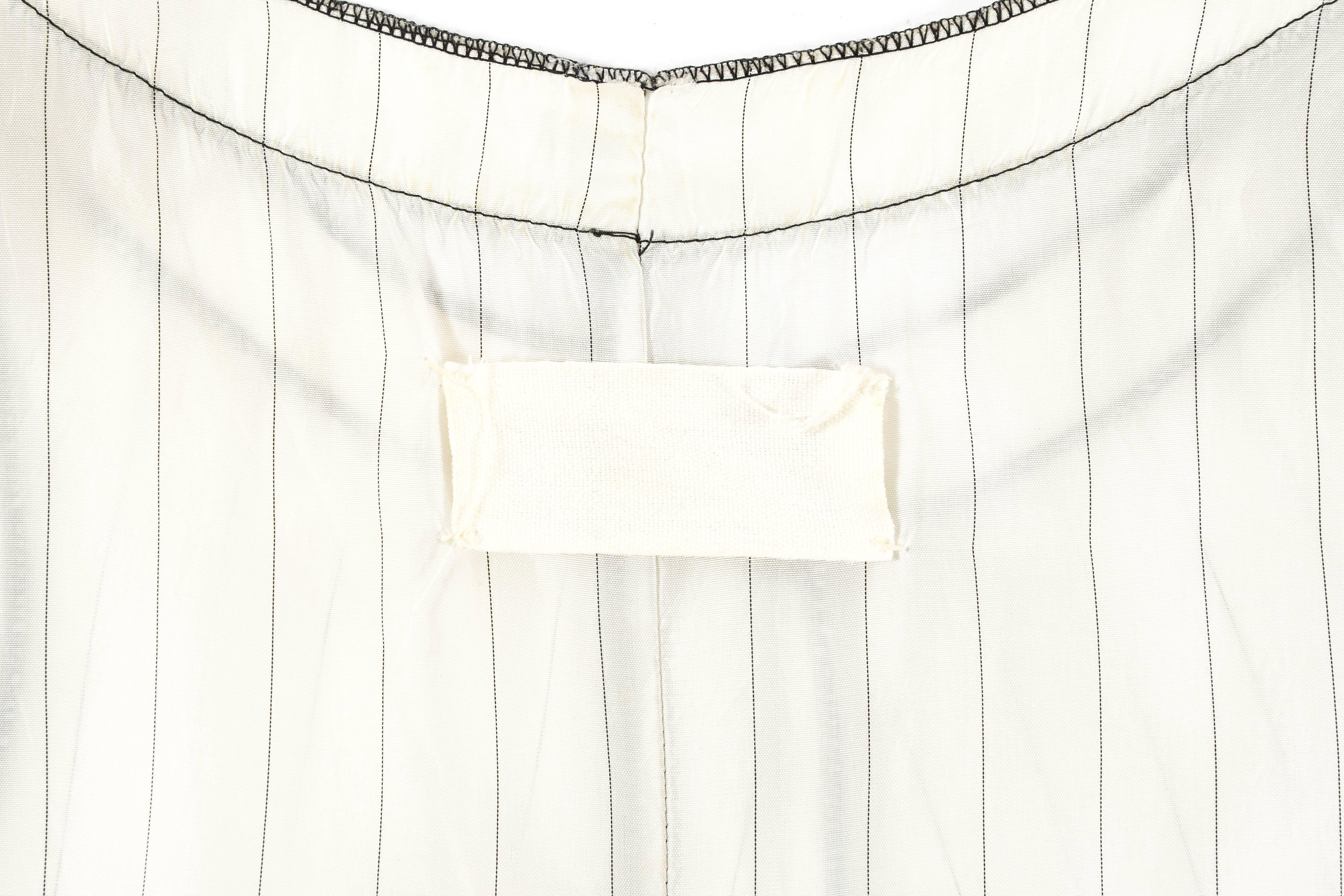 Women's Martin Margiela white and black striped inverted overlocked vest, ss 1991 For Sale