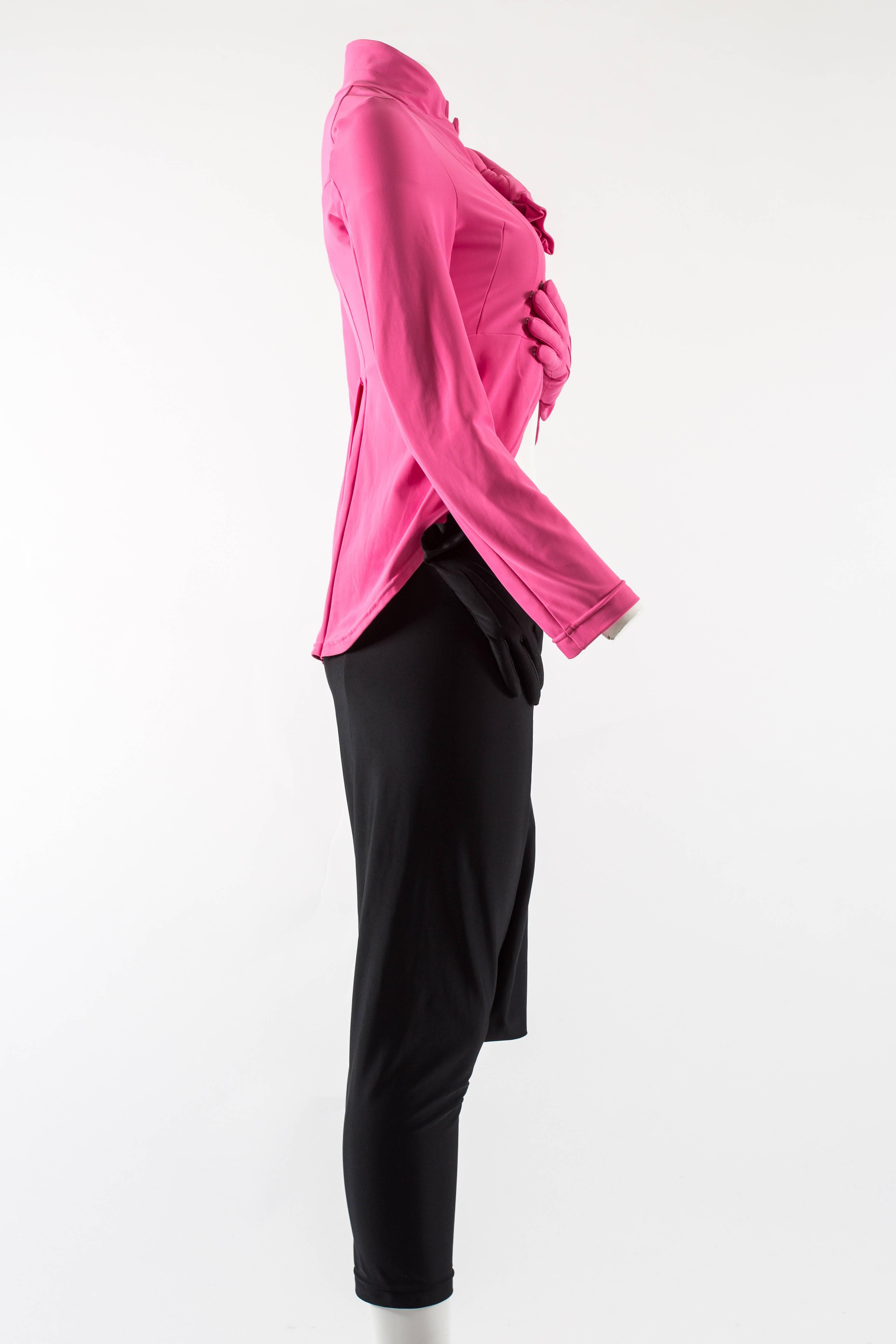 Comme des Garcons Autumn-Winter 2007 hot pink and black glove pant suit 1