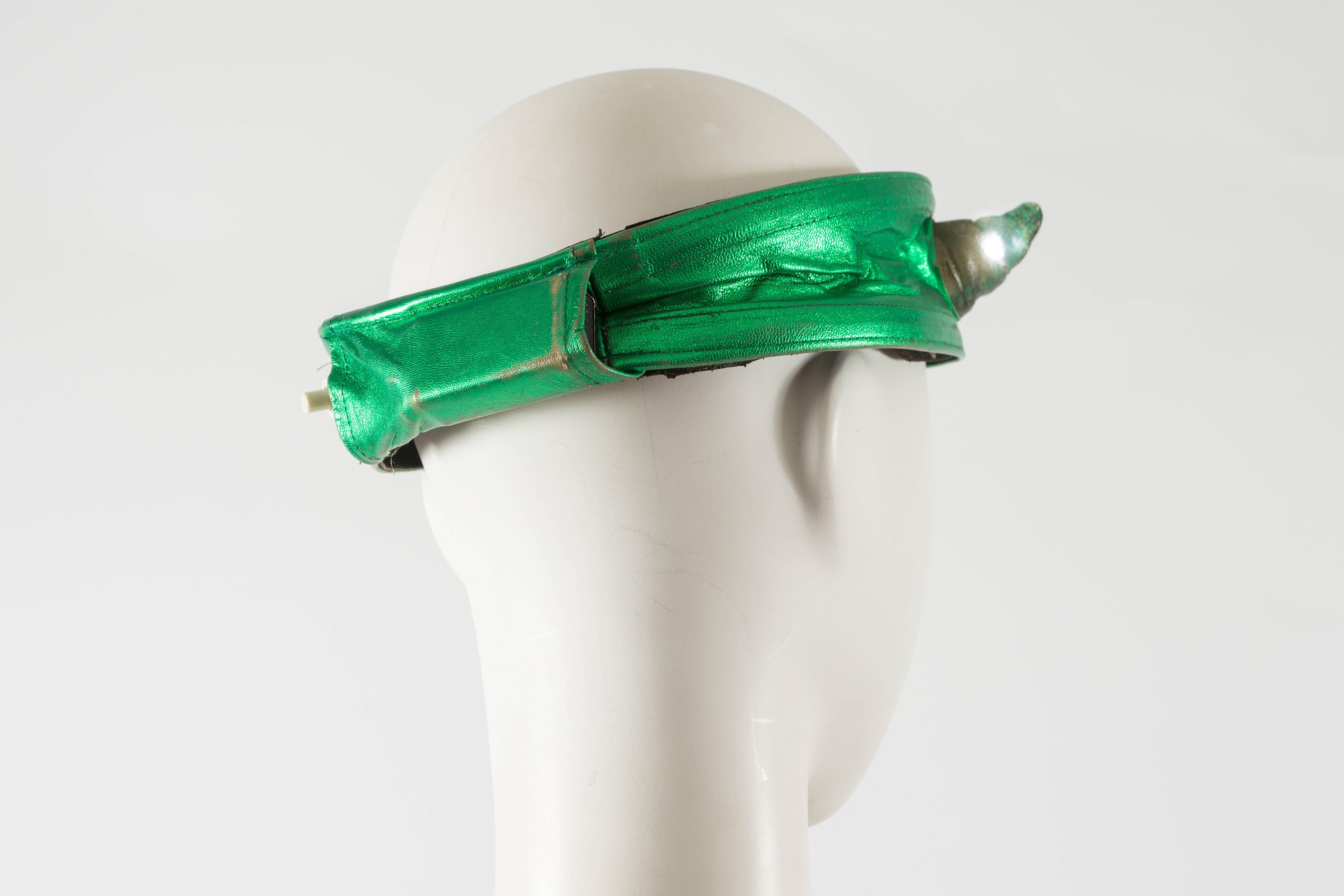 Vivienne Westwood Autumn-Winter 1991 leather headband with light up horns In Good Condition In London, GB