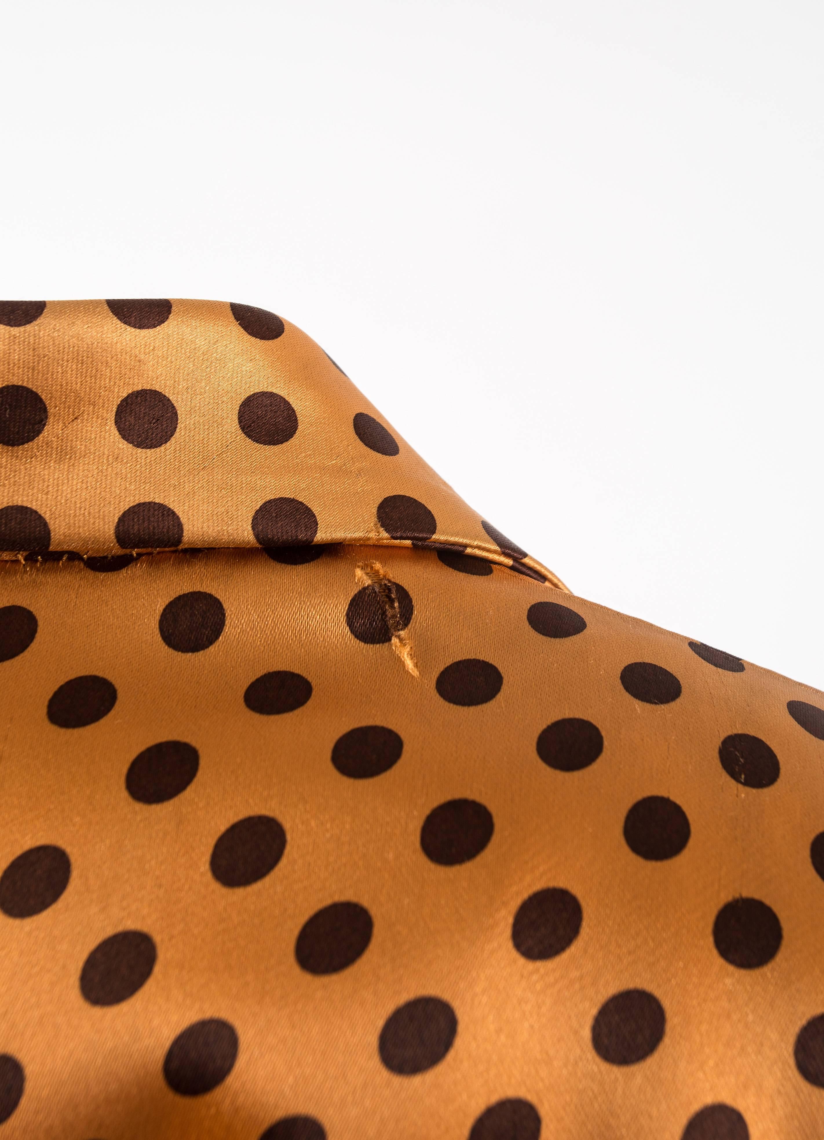 Yves Saint Laurent 1971 orange polkadot silk pyjama pant suit In Good Condition In London, GB