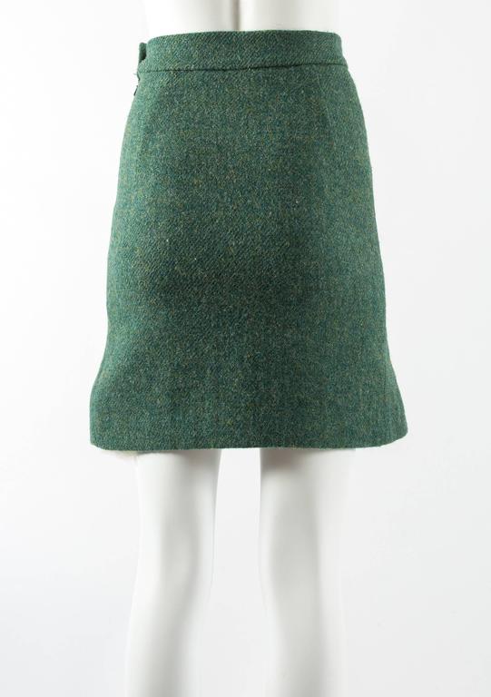 Vivienne Westwood Autumn-Winter 1991 green tweed skirt with a crinoline  For Sale 3