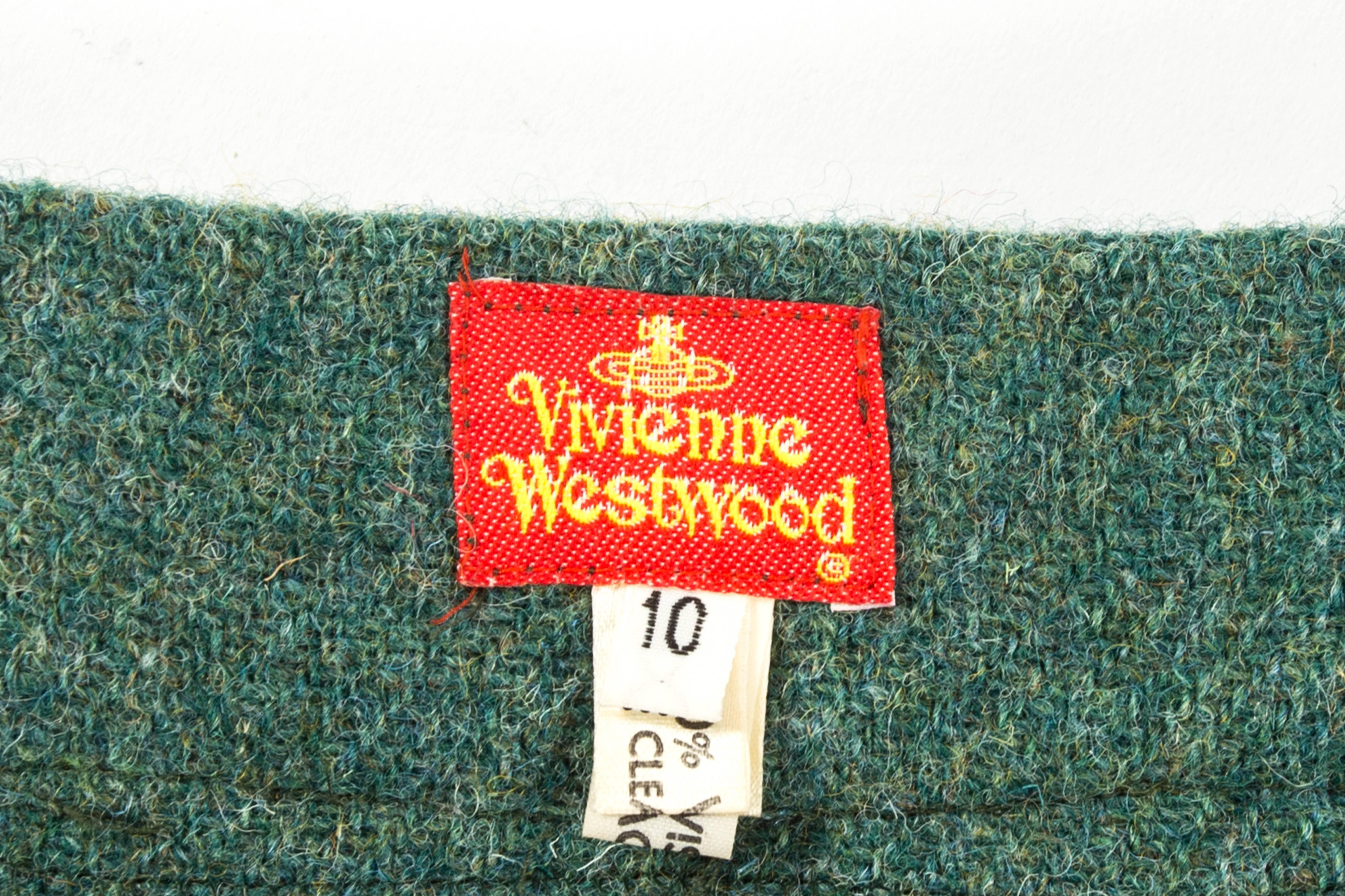 Vivienne Westwood green harris-tweed 'Time Machine' skirt, fw 1988 For Sale 1