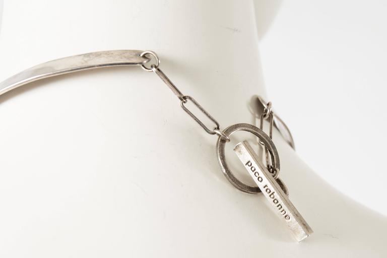 Paco Rabanne 2000s silver metal choker necklace at 1stDibs