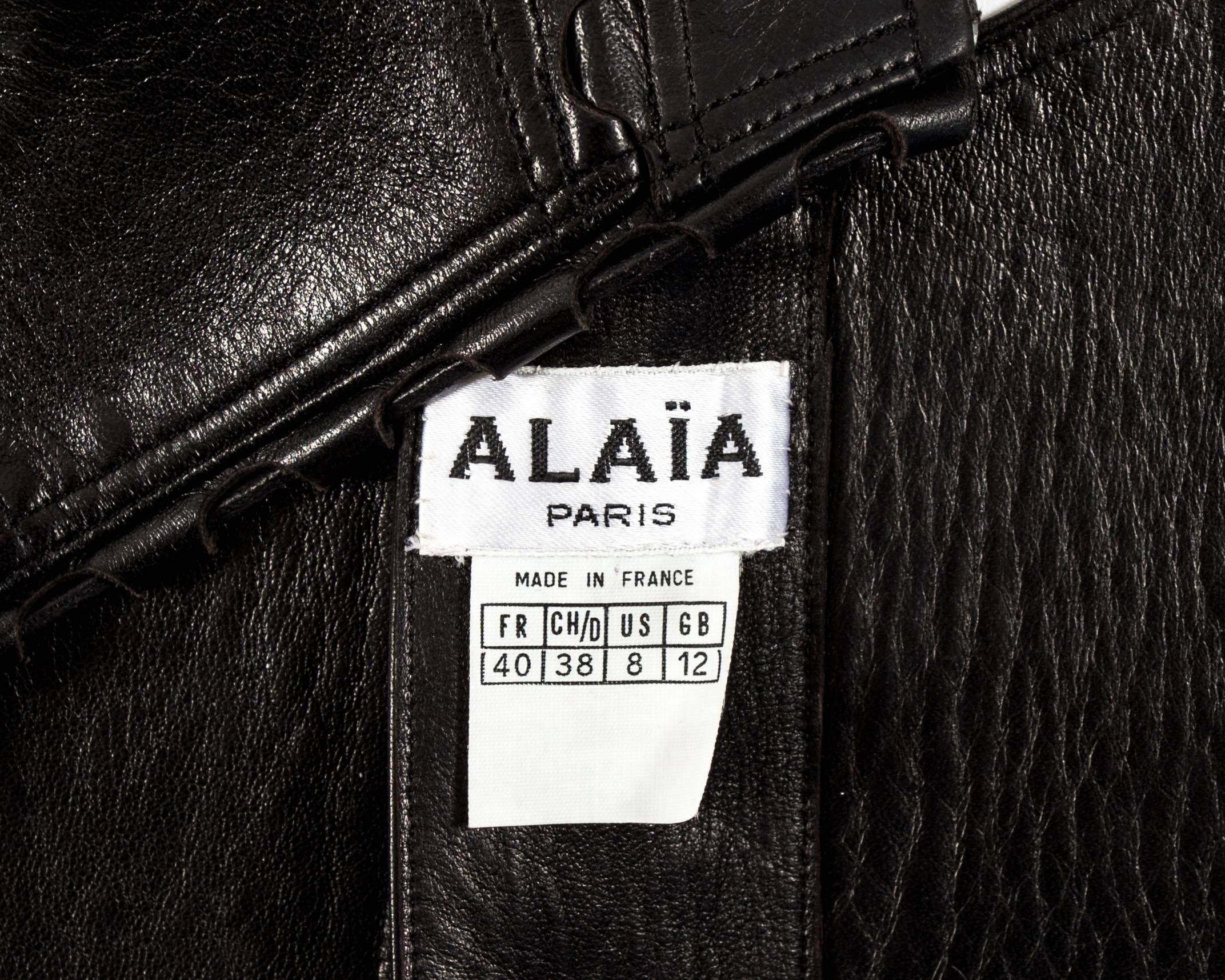 Alaia Spring-Summer 1992 black leather lace up bra 2