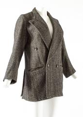 Maison Martin Margiela 1990s herringbone tweed double breasted jacket