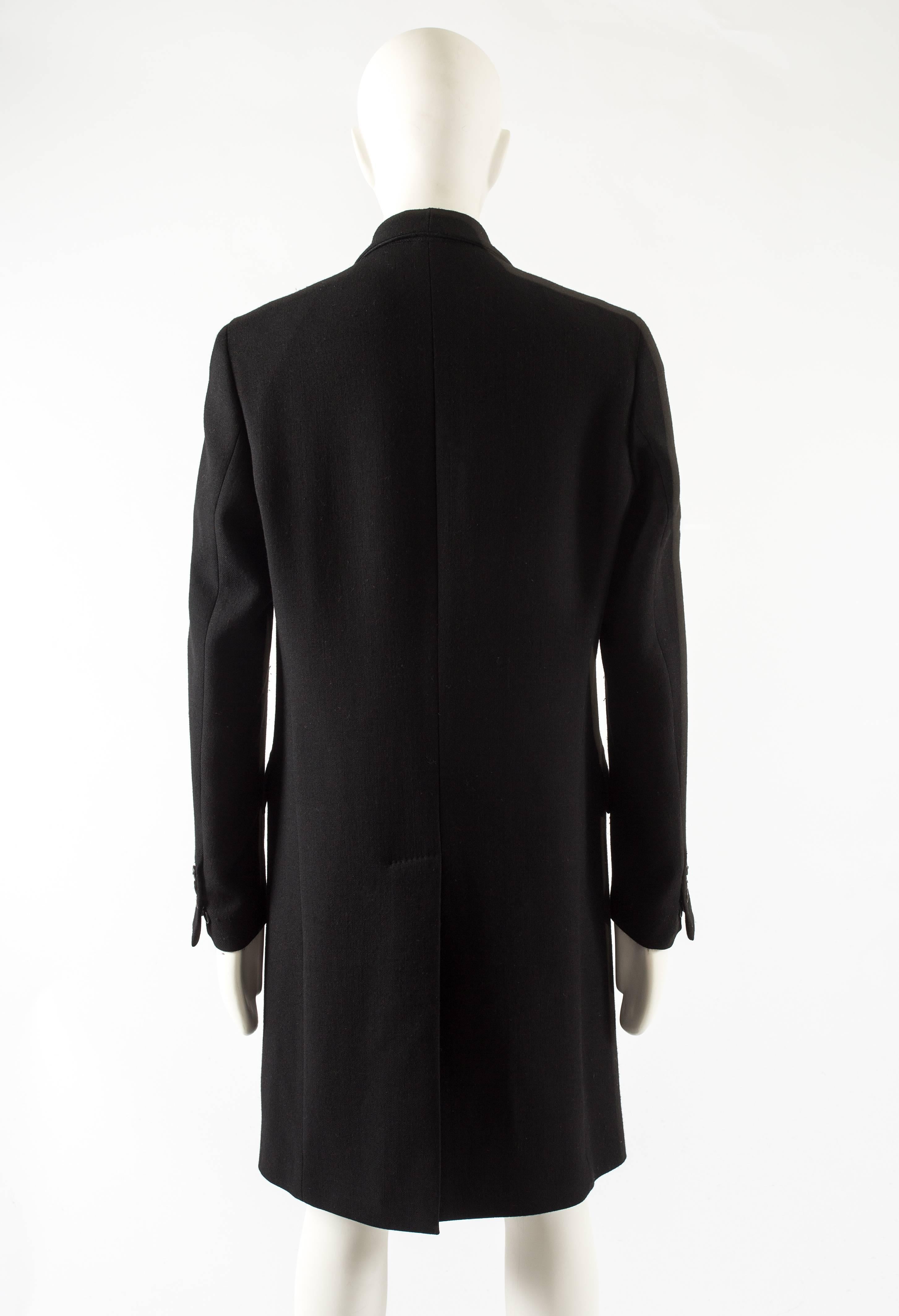 Black Maison Martin Margiela mens shawl collared evening coat, reproduction 14 line