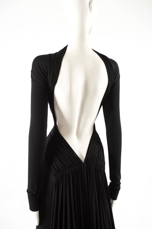 Guy Laroche brown viscose jersey pleated evening gown, S/S 2005 at 1stDibs