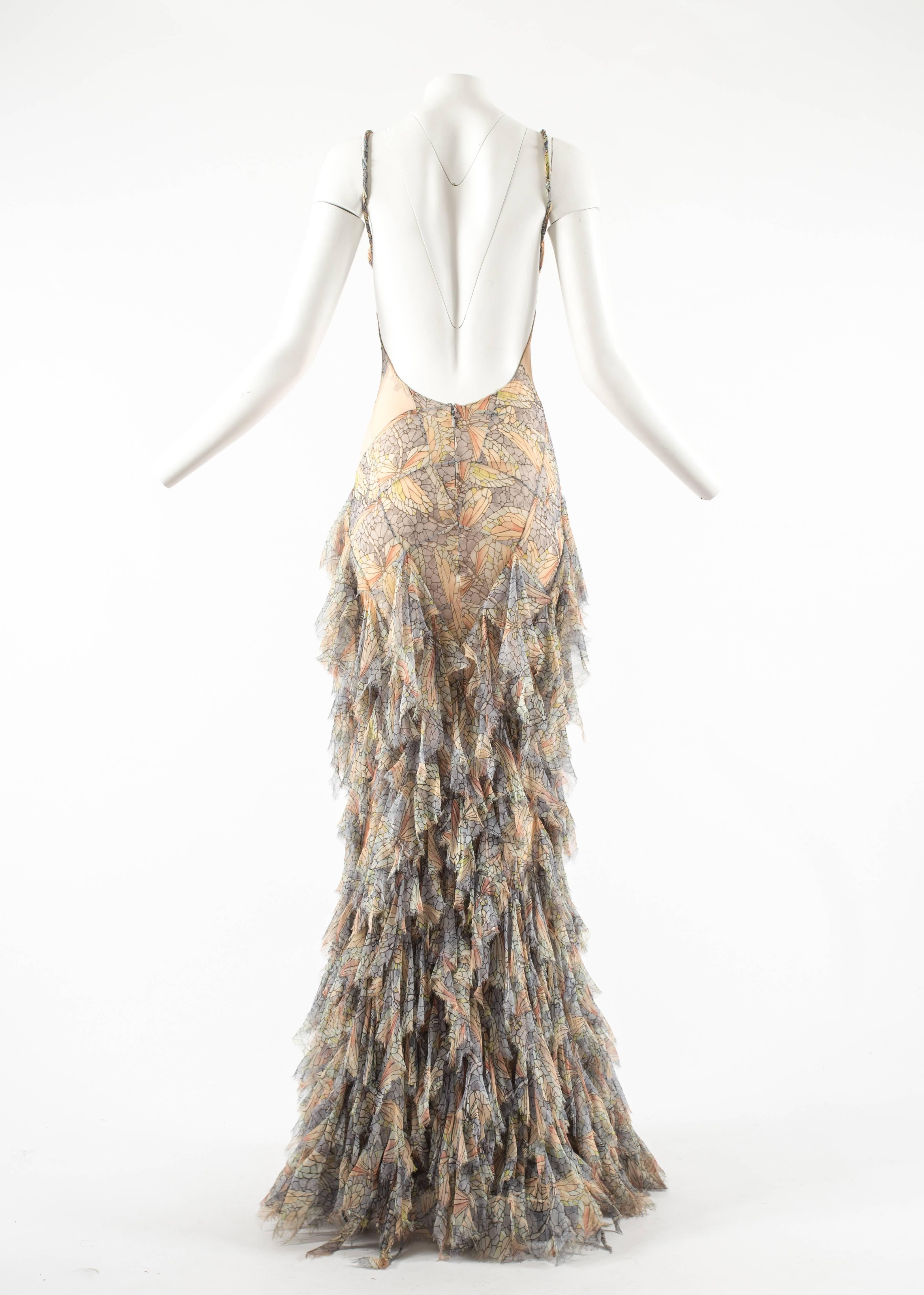 Robe du soir en mousseline de soie Alexander McQueen:: printemps-été 2004:: style 