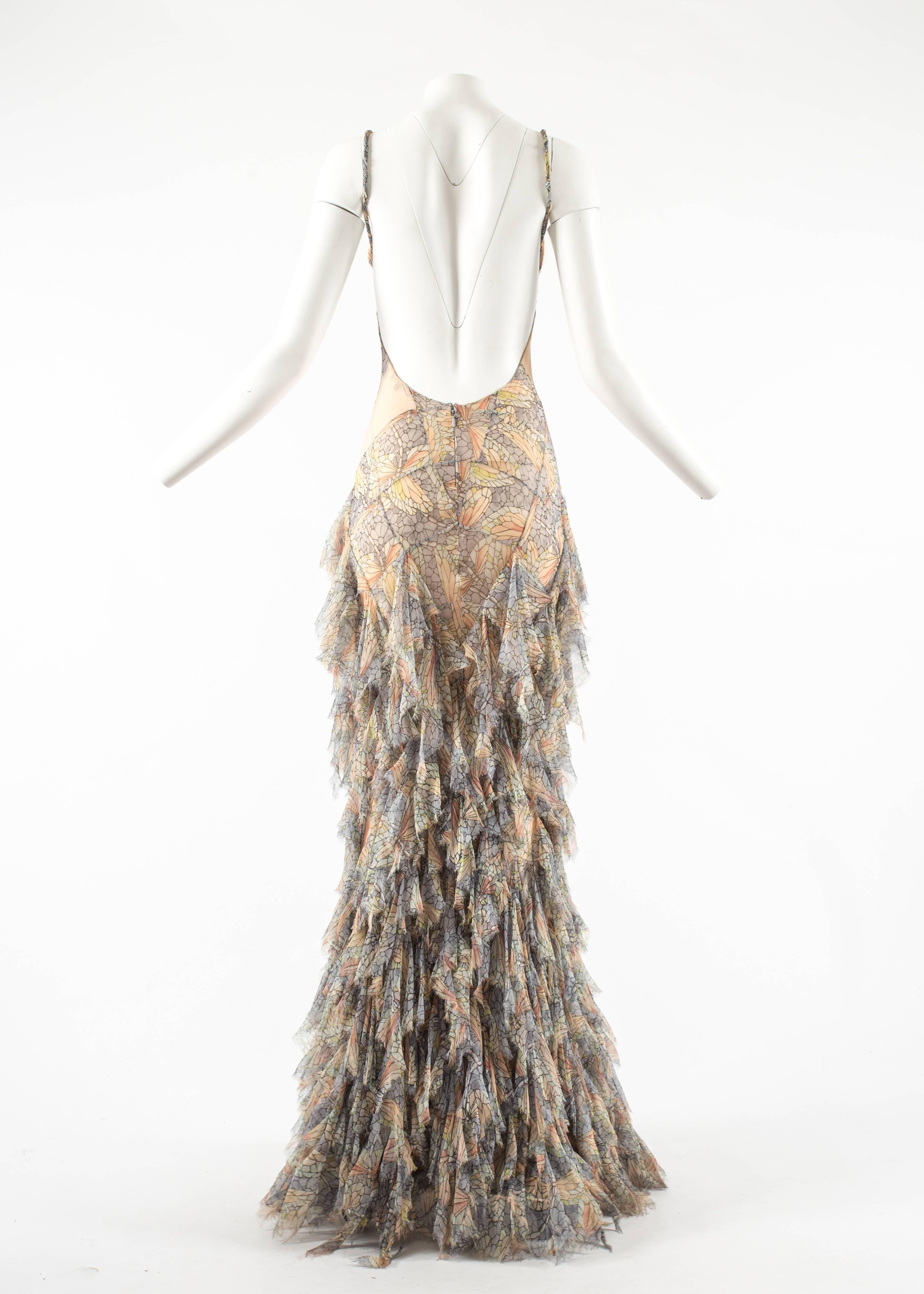 Alexander McQueen Spring-Summer 2004 'Deliverance' silk chiffon evening gown 2