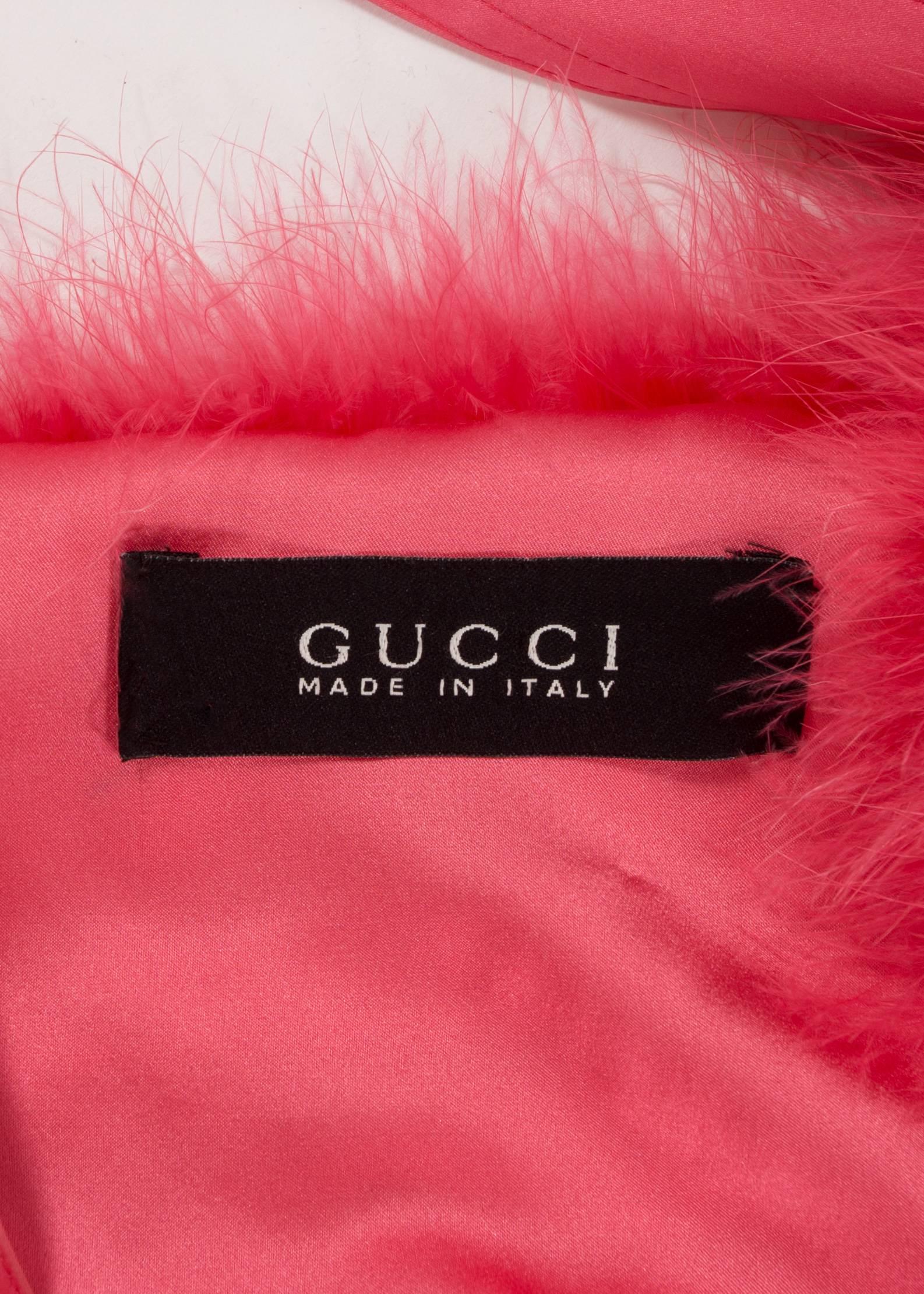 Tom Ford for Gucci Spring-Summer 2004 hot pink marabou bolero jacket 2