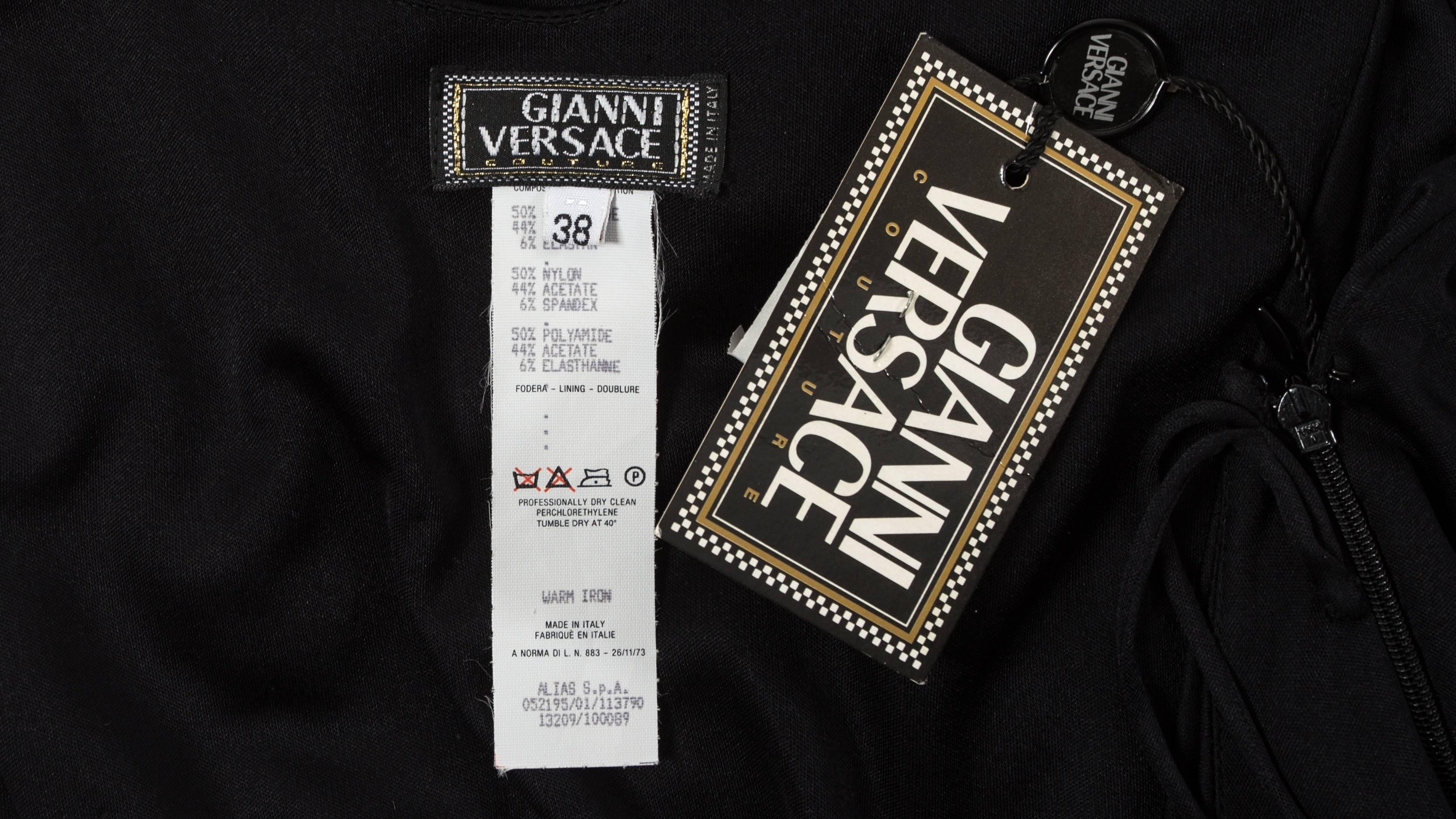 Gianni Versace Spring-Summer 2001 black jersey bodycon evening dress 3