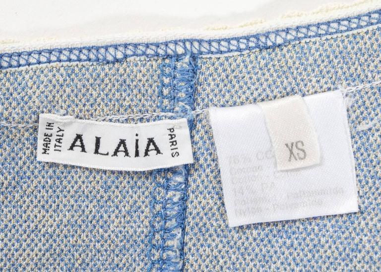 Alaia Spring-Summer 1993 powder blue knitted bodysuit at 1stDibs