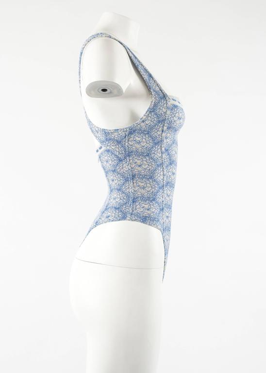 Alaia Spring-Summer 1993 powder blue knitted bodysuit at 1stDibs