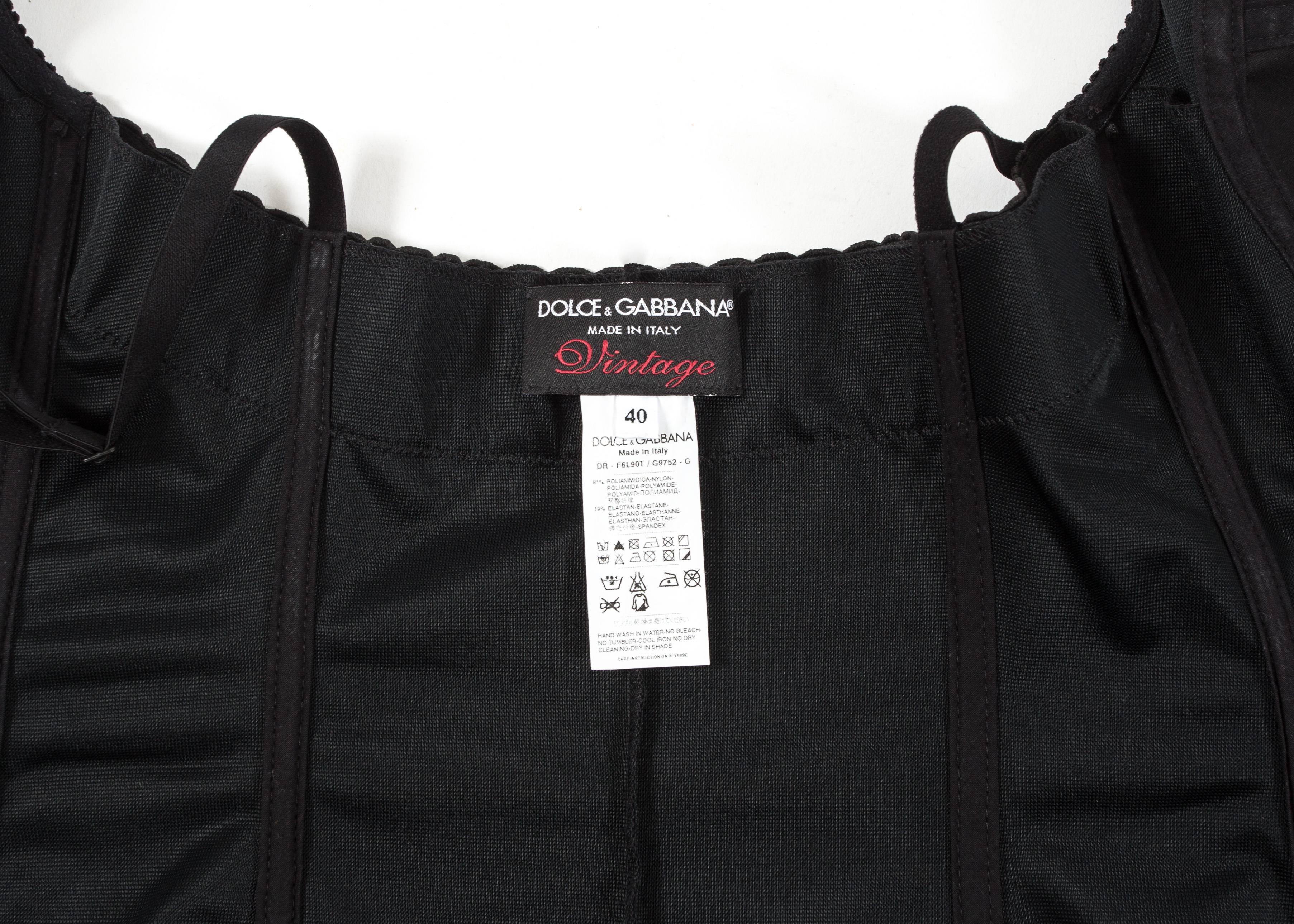 Dolce & Gabbana Spring-Summer 2003 black corset evening dress In Excellent Condition In London, GB