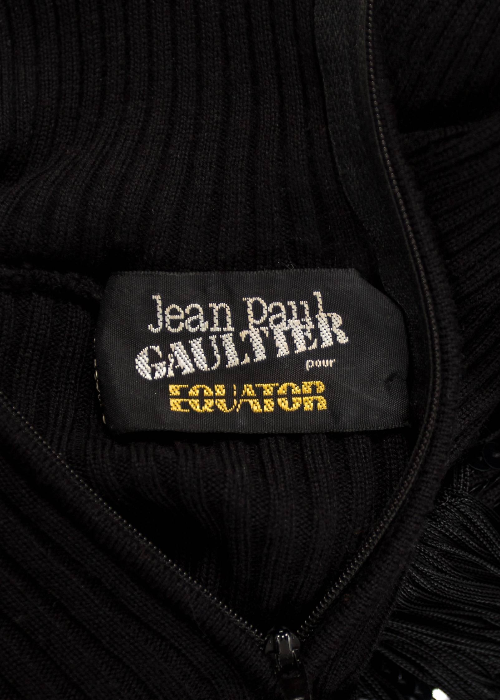Jean Paul Gaultier Autumn-Winter 1985 black rib knit evening dress  2