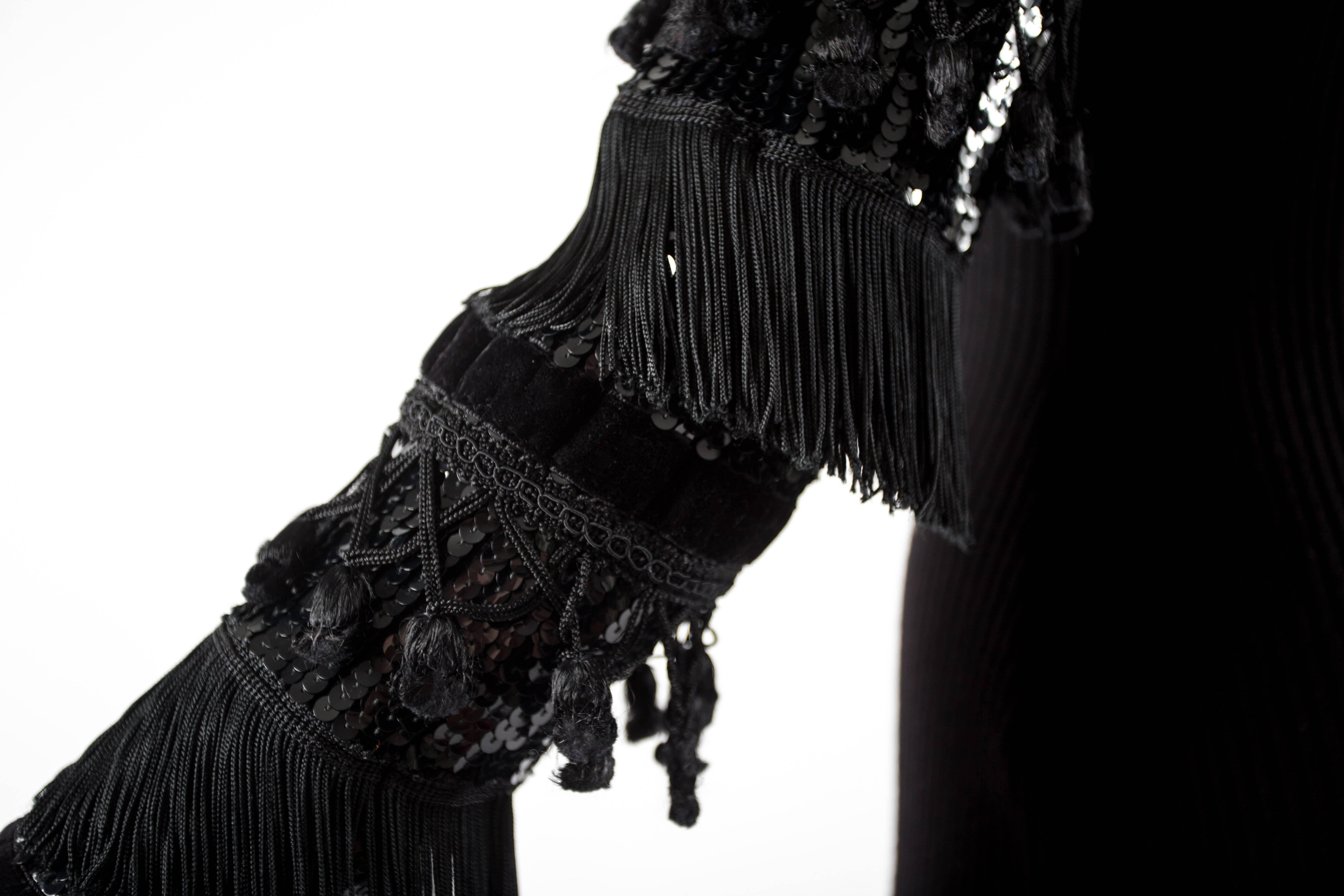 Women's Jean Paul Gaultier Autumn-Winter 1985 black rib knit evening dress 
