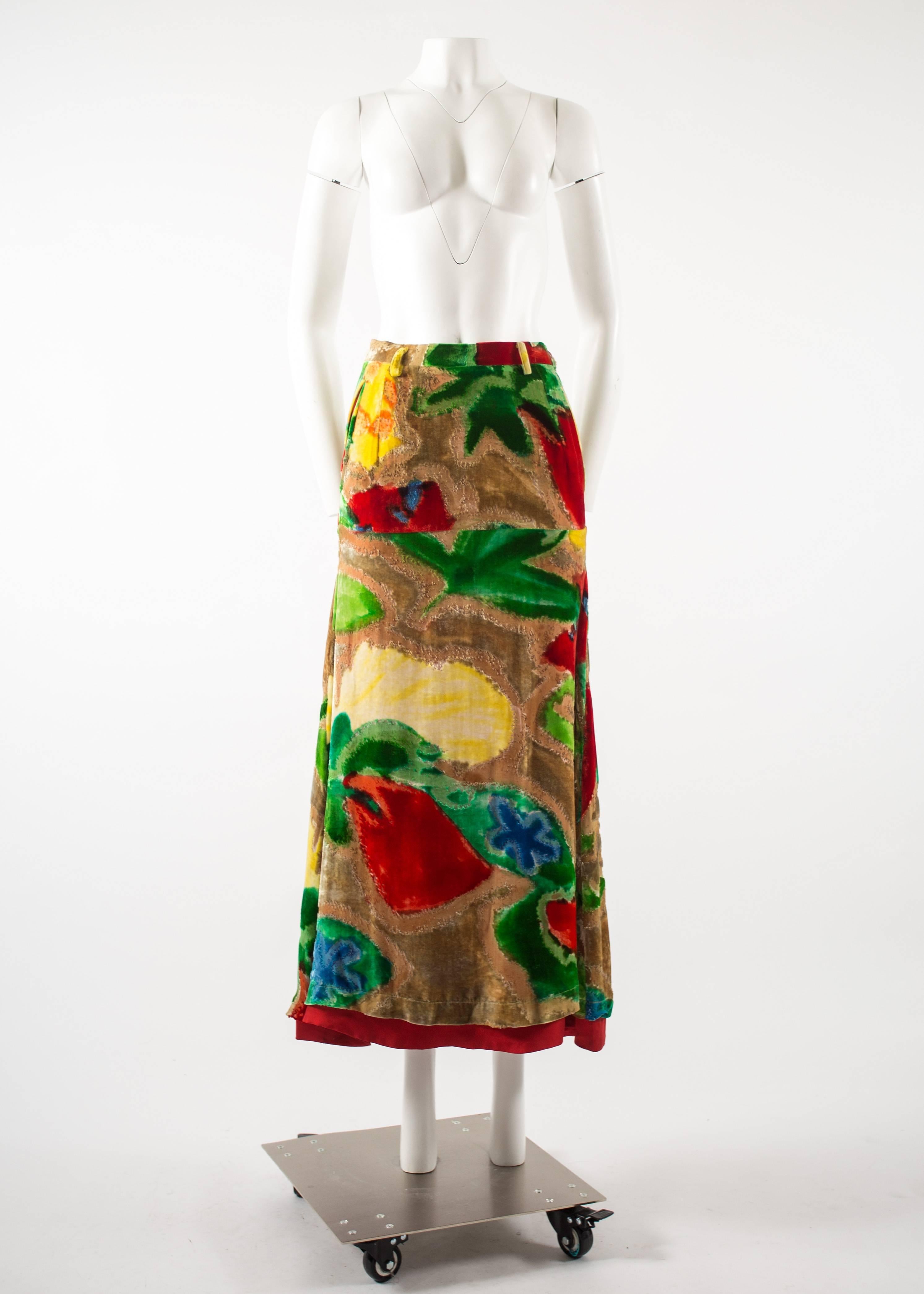 Issey Miyake Autumn-Winter 1996 floral devoré skirt suit  1