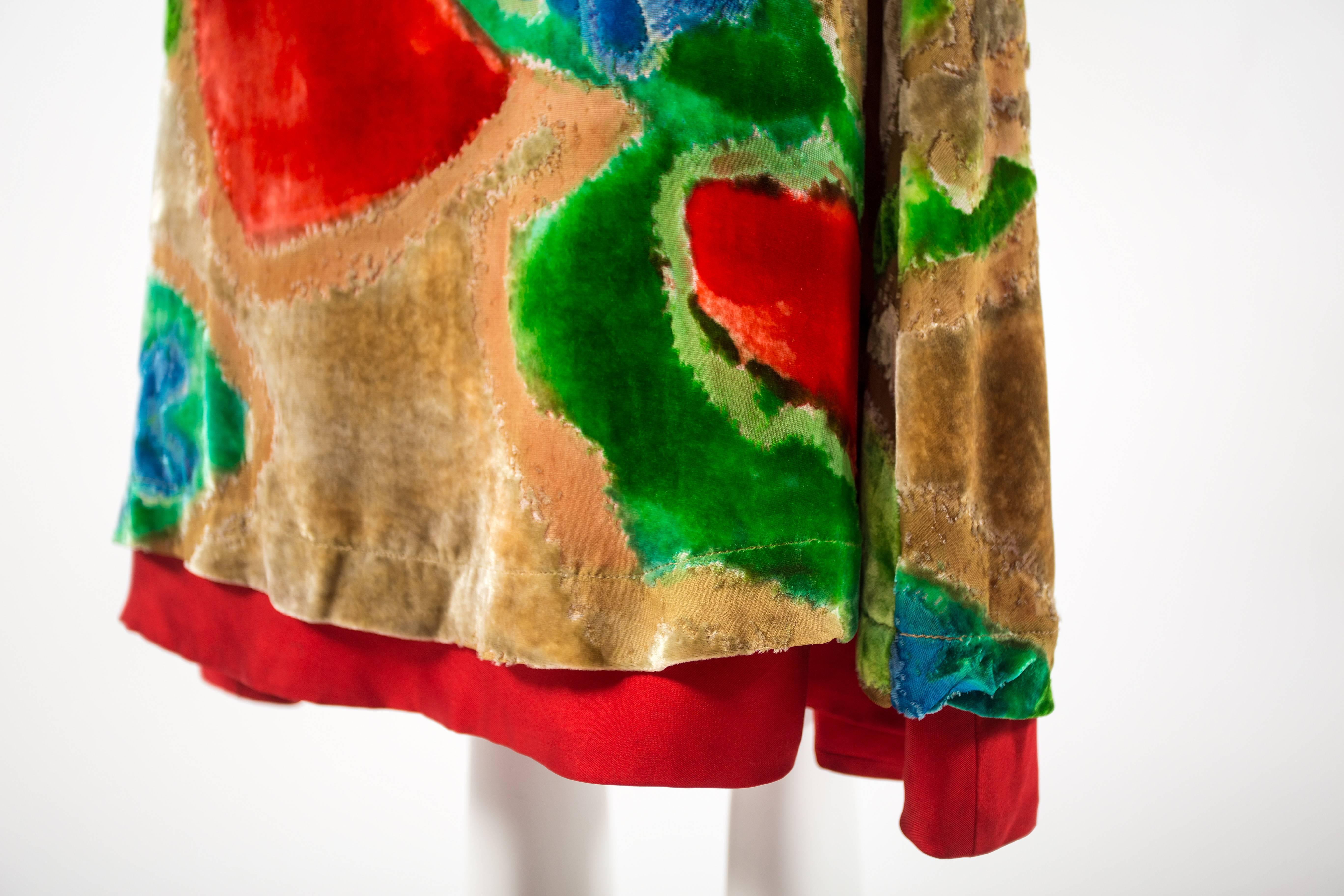 Issey Miyake Autumn-Winter 1996 floral devoré skirt suit  In Good Condition In London, GB