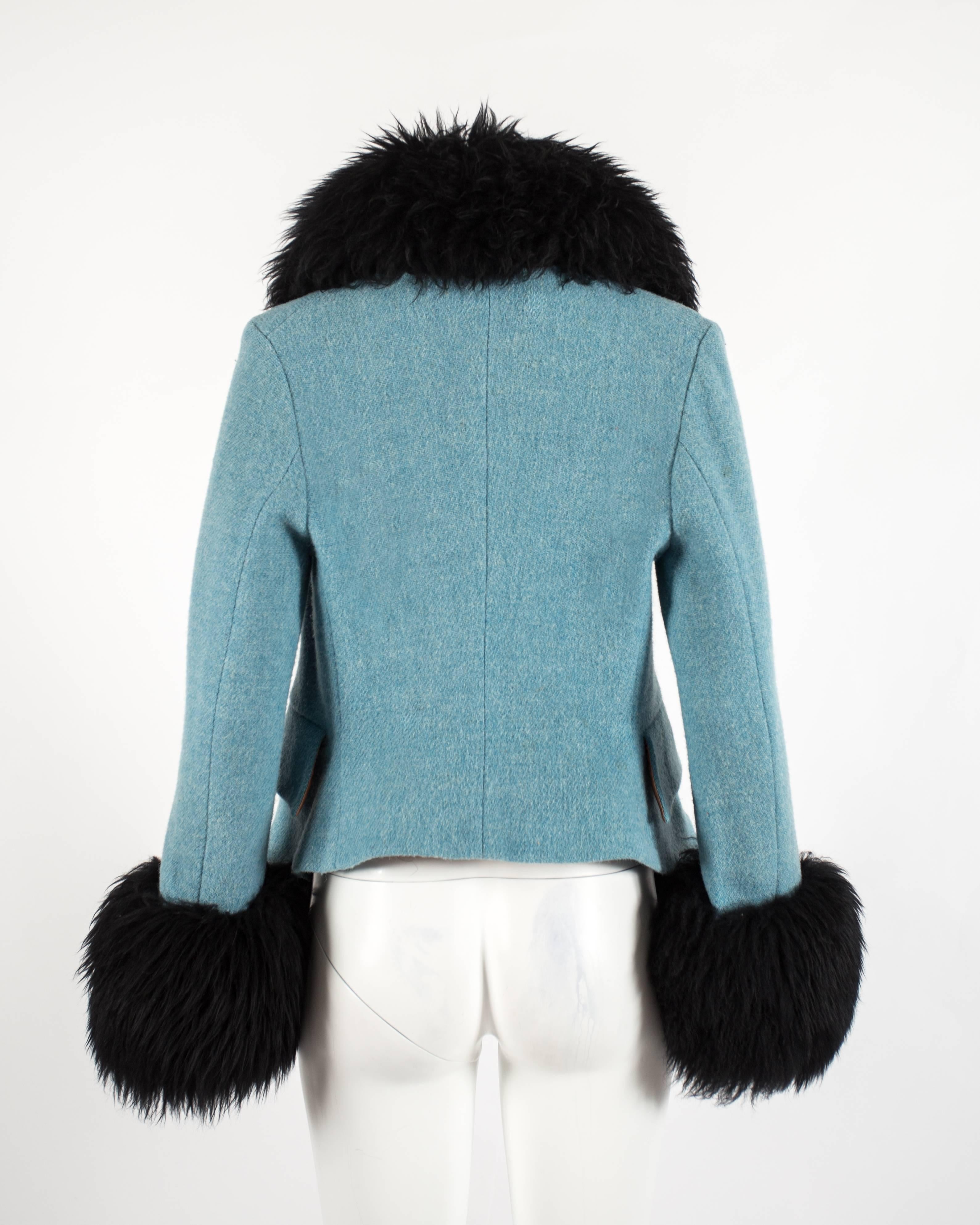 Vivienne Westwood Autumn-Winter 1991 Harris Tweed jacket with sheepskin In Good Condition In London, GB