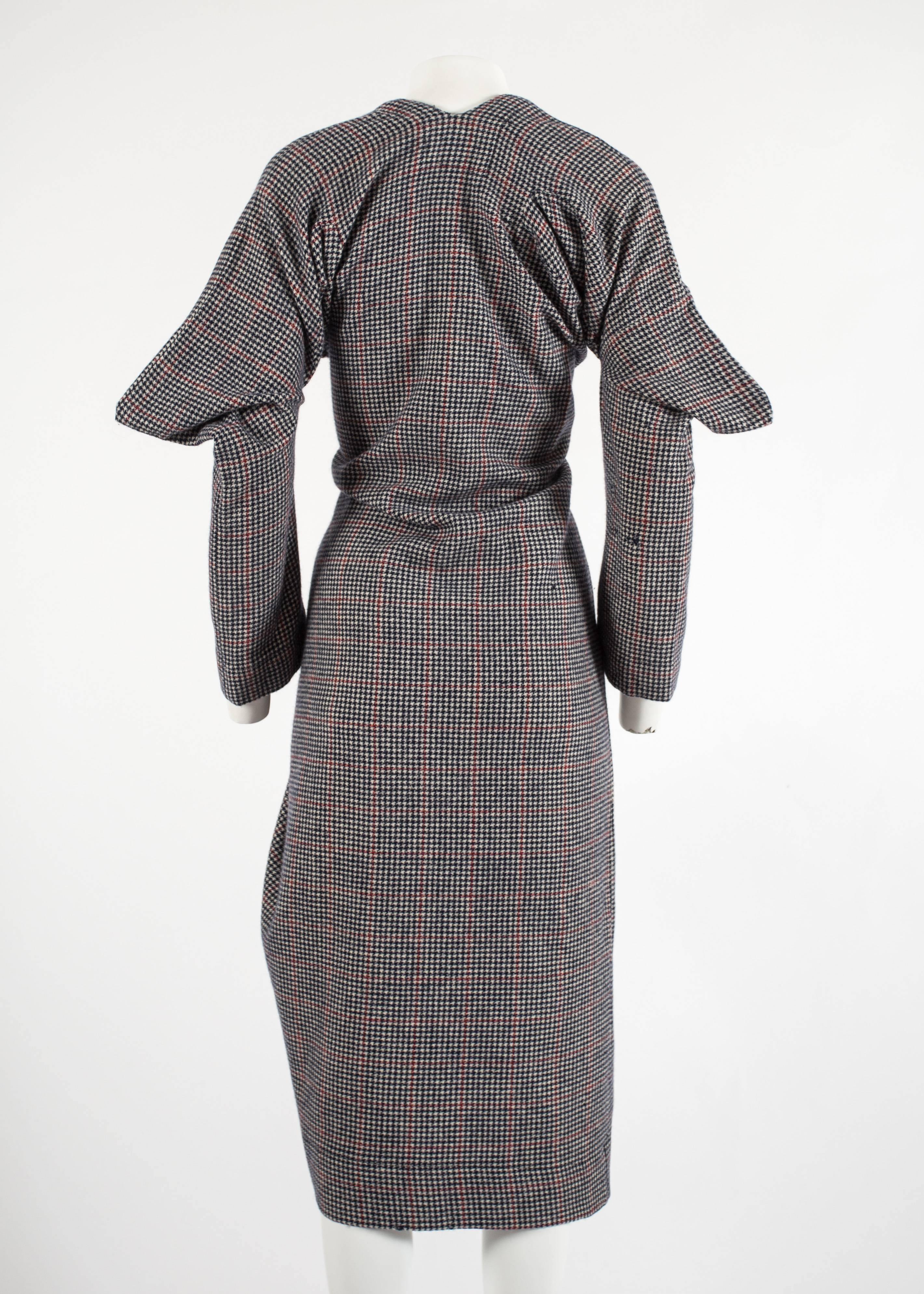 Black Worlds End by Vivienne Westwood checked wool 'Witches' dress, fw 1983 For Sale