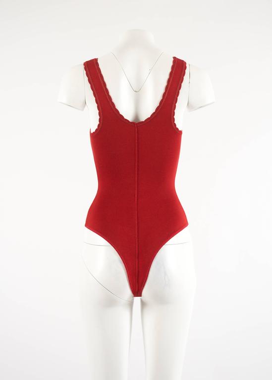 Alaia Spring-Summer 1992 red spandex knit bodysuit For Sale at 1stDibs ...