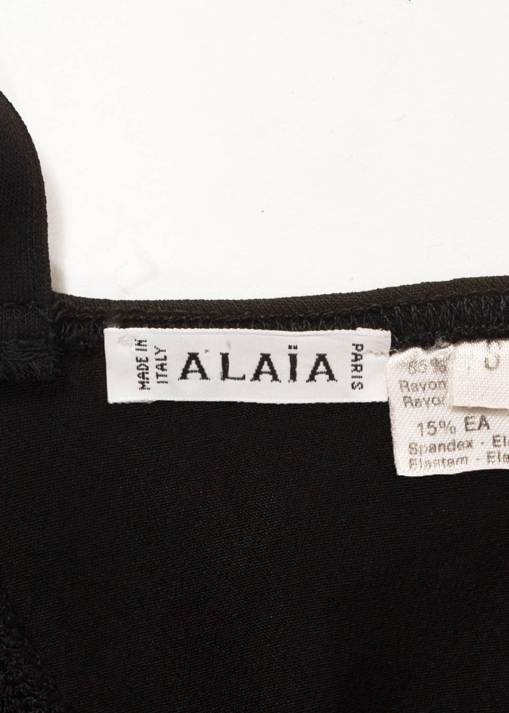 Black Alaia Spring-Summer 1990 black spandex knit bodysuit