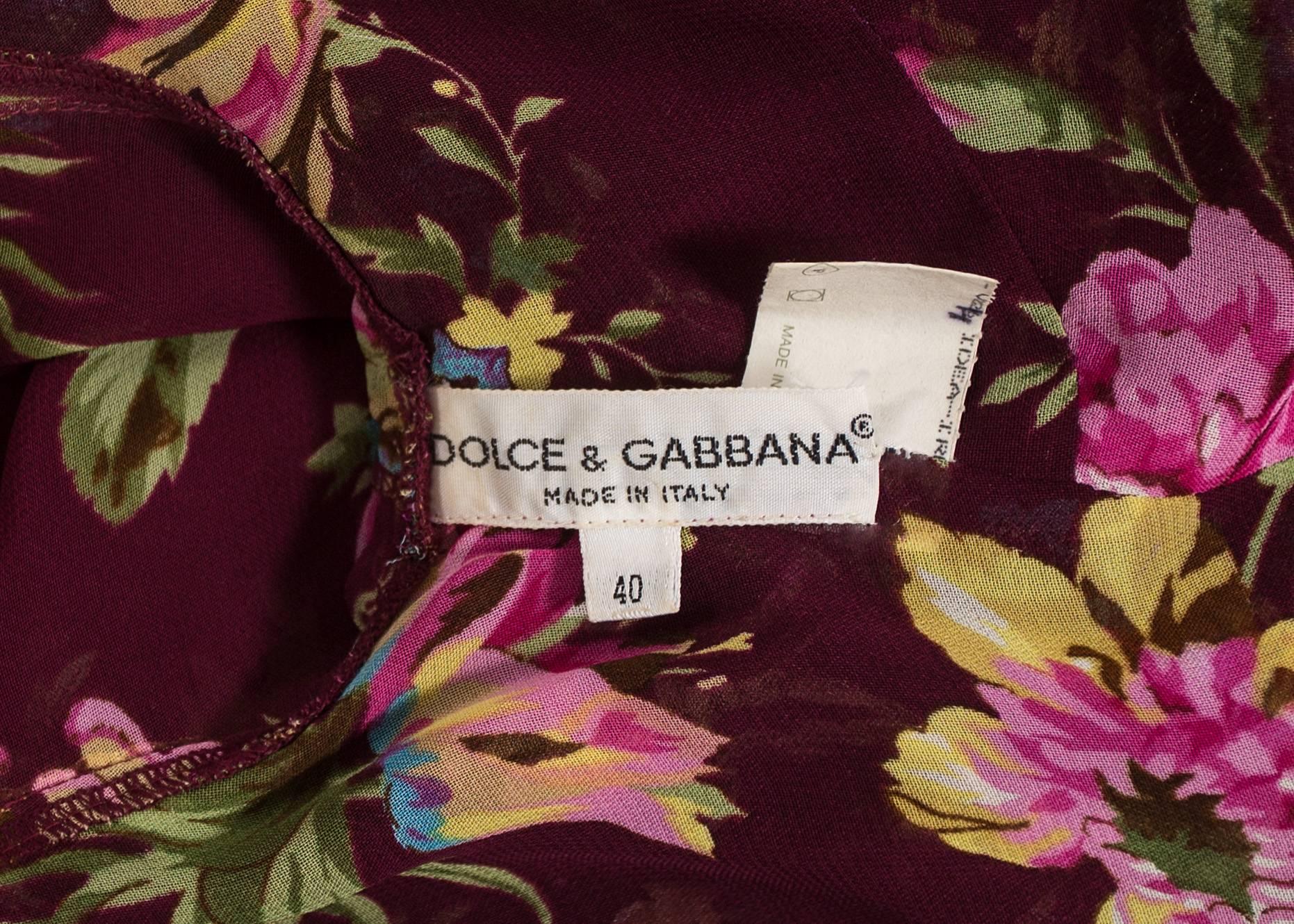 Dolce & Gabbana Spring-Summer 1994 silk chiffon gypsy pant suit  1