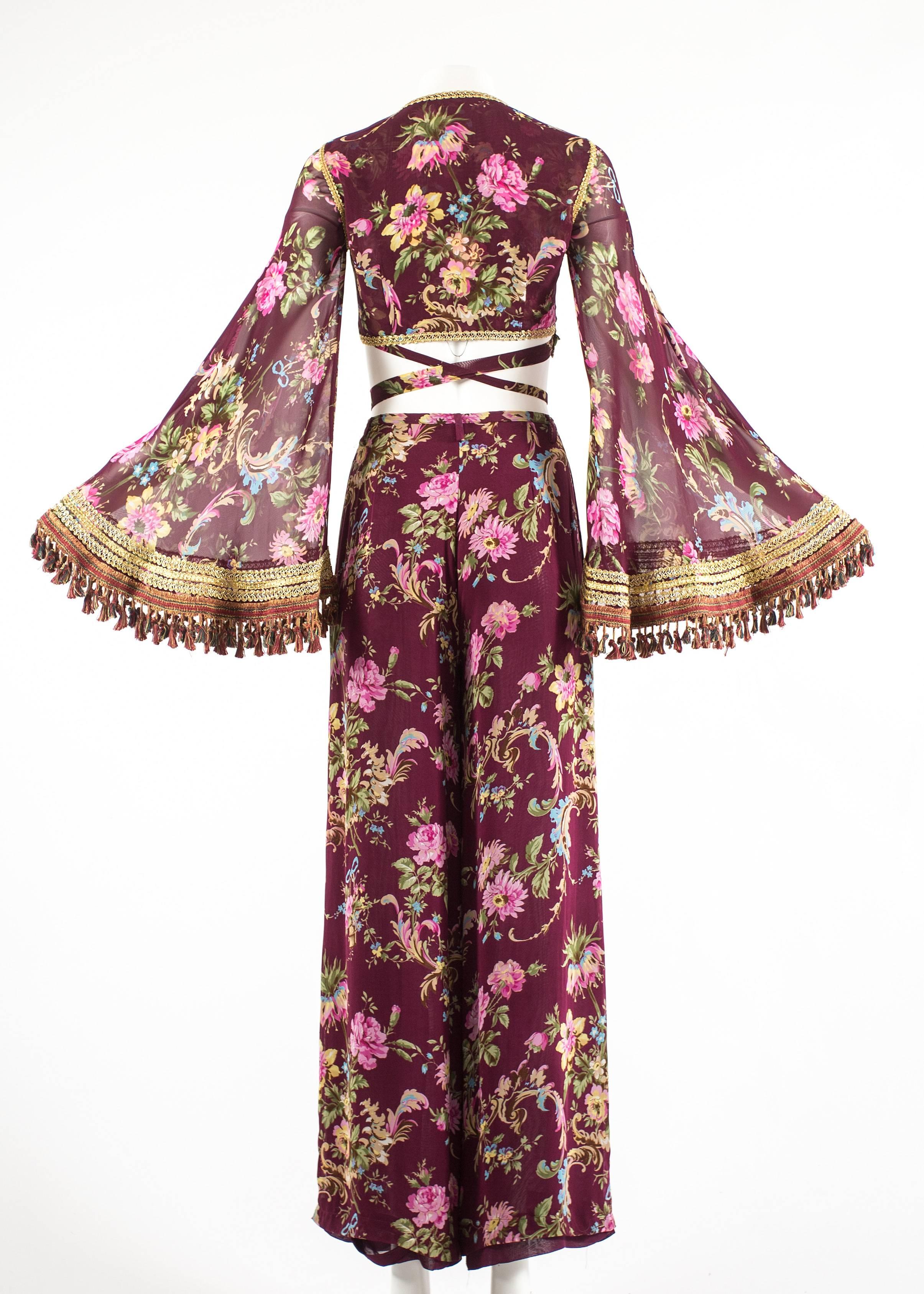 Women's Dolce & Gabbana Spring-Summer 1994 silk chiffon gypsy pant suit 